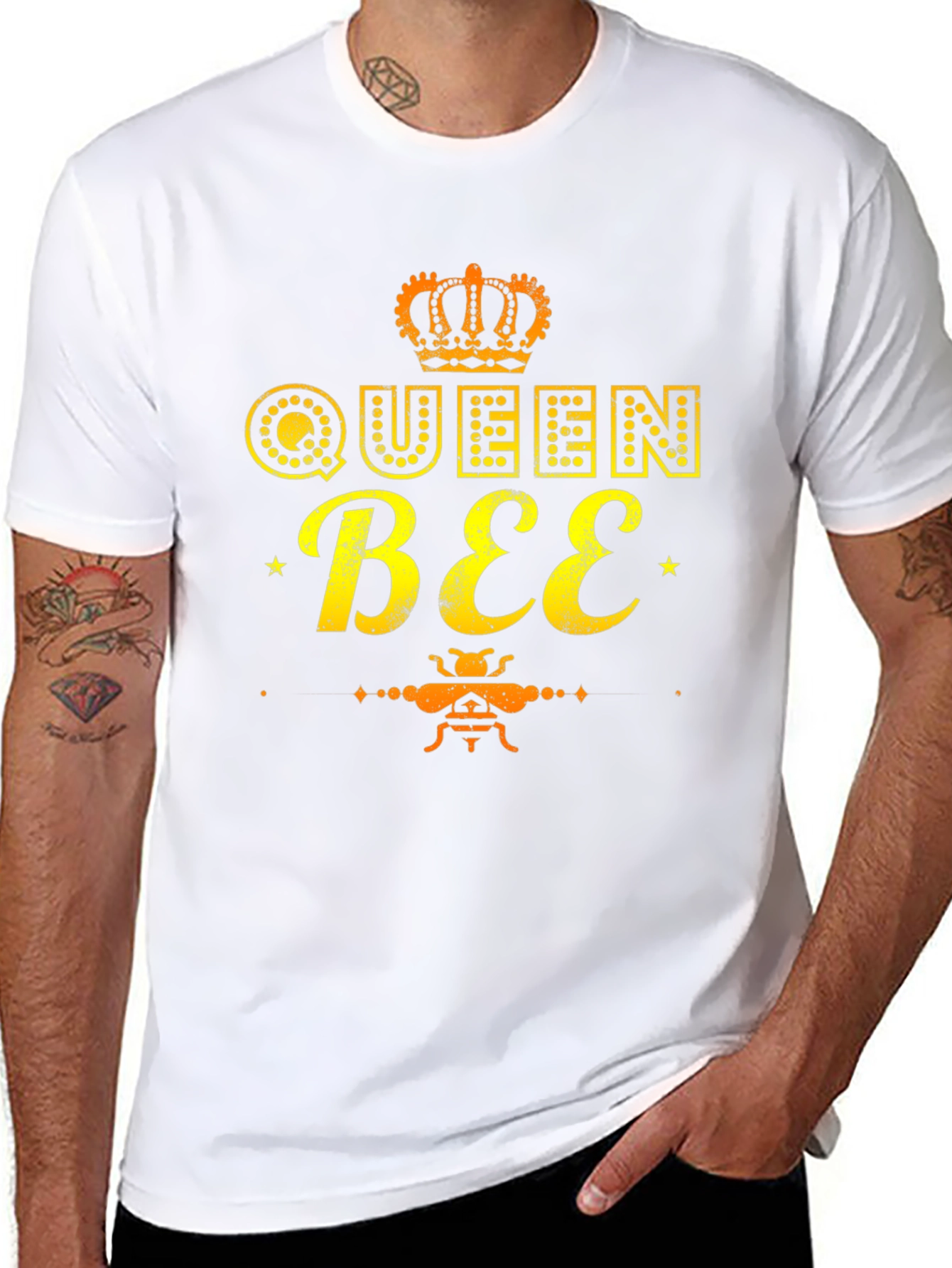 Queen Bee Graphic Tee - Black Cotton T-Shirt