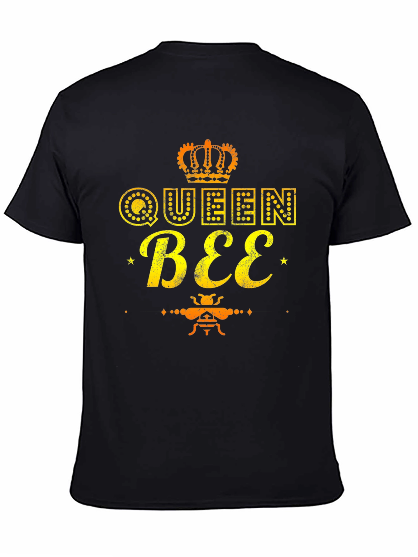 Queen Bee Graphic Tee - Black Cotton T-Shirt