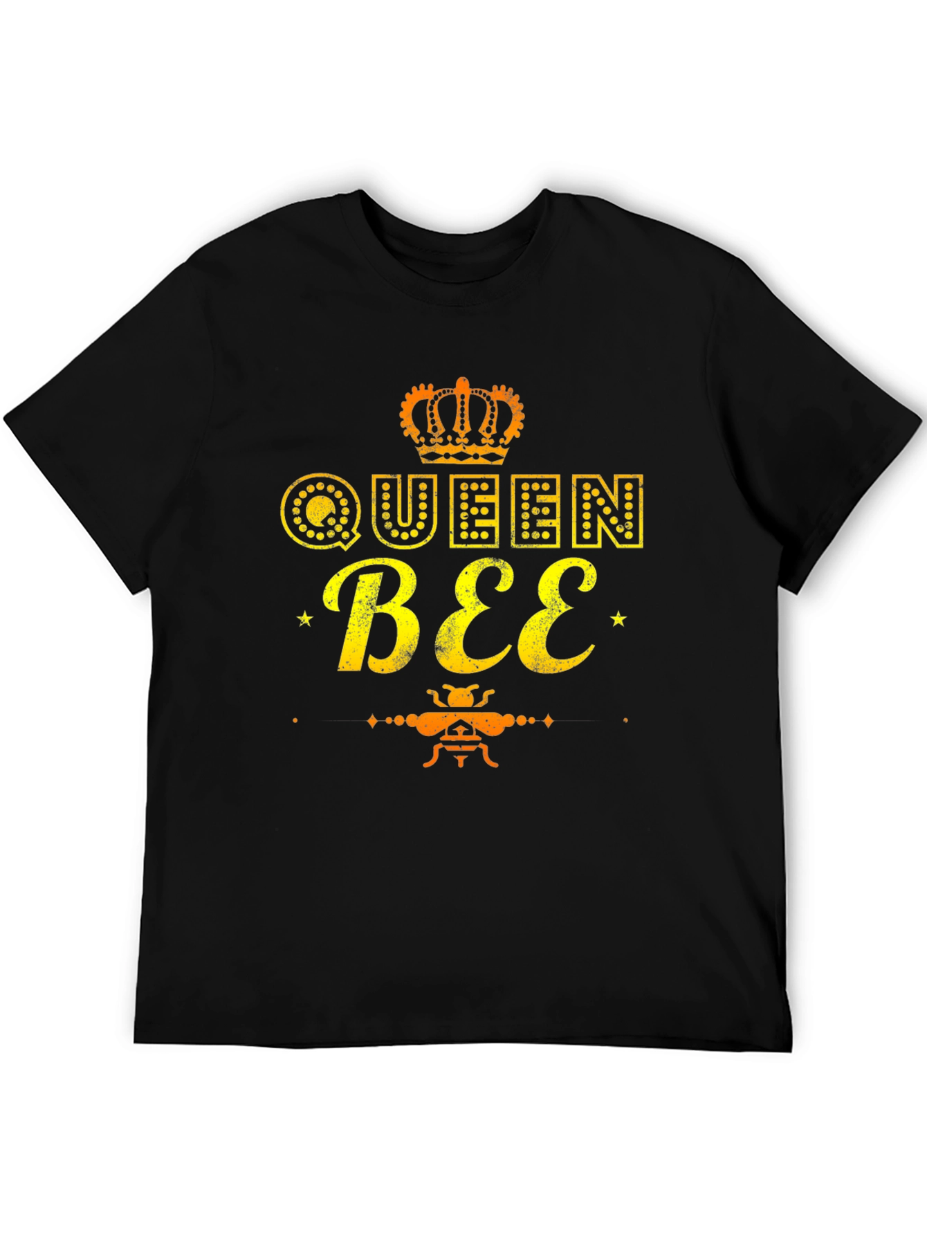 Queen Bee Graphic Tee - Black Cotton T-Shirt