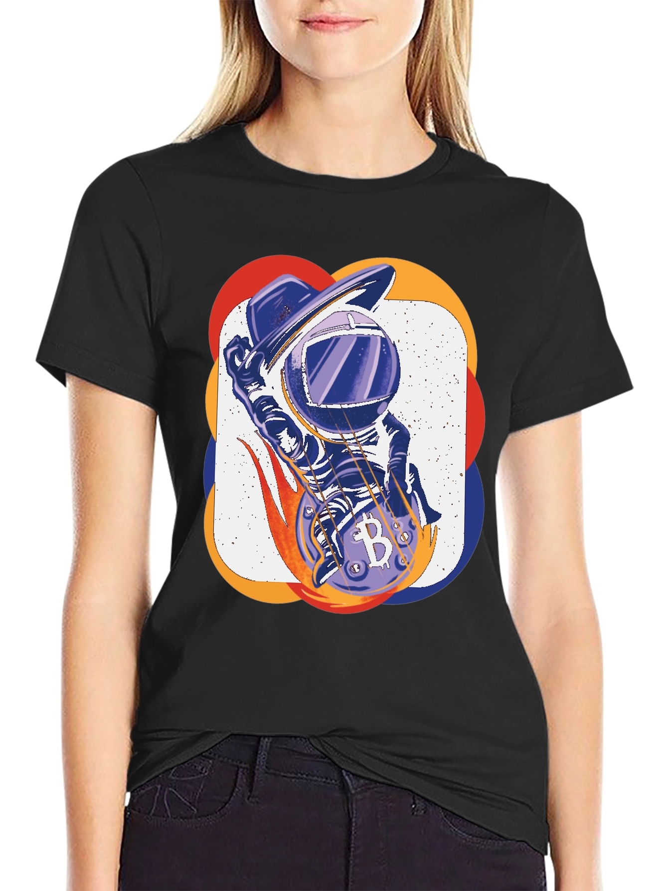 Bitcoin Astronaut T-Shirt - Crypto Space Design