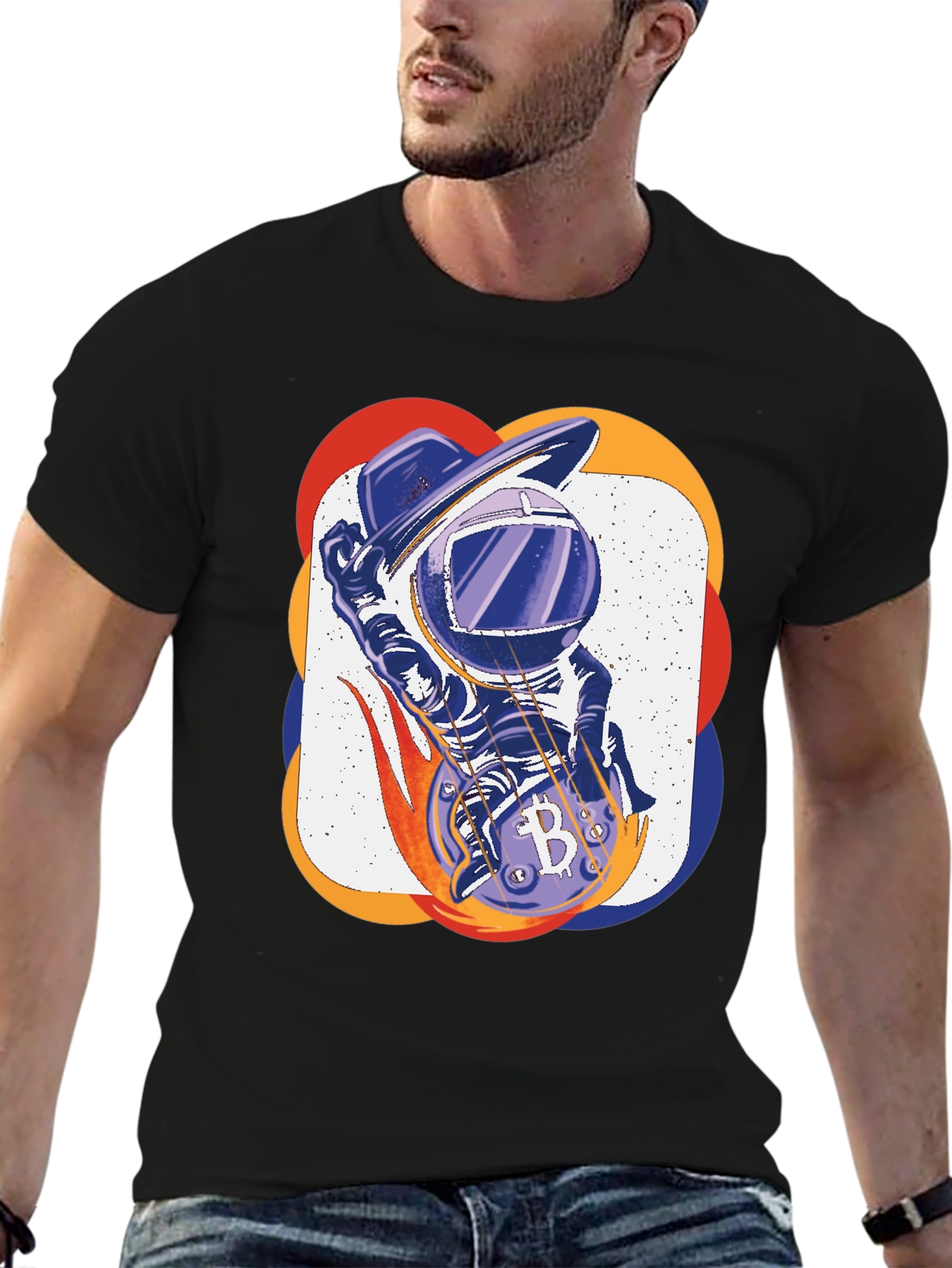 Bitcoin Astronaut T-Shirt - Crypto Space Design