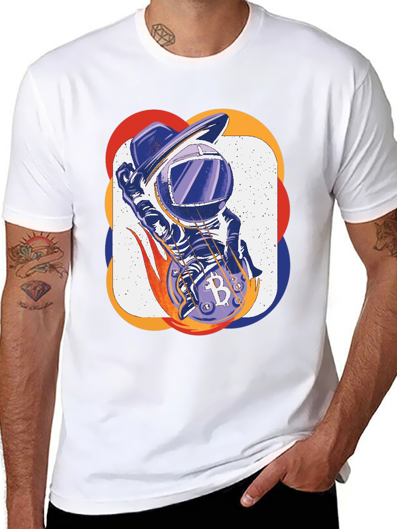 Bitcoin Astronaut T-Shirt - Crypto Space Design