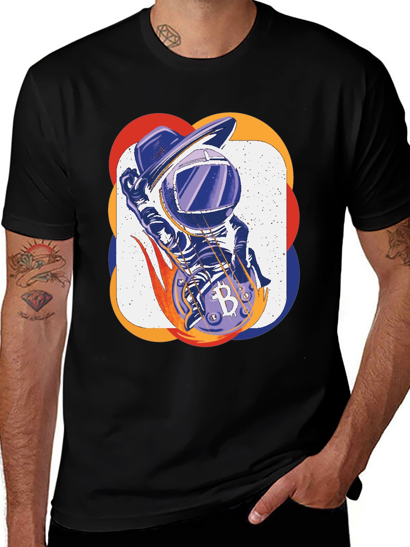 Bitcoin Astronaut T-Shirt - Crypto Space Design