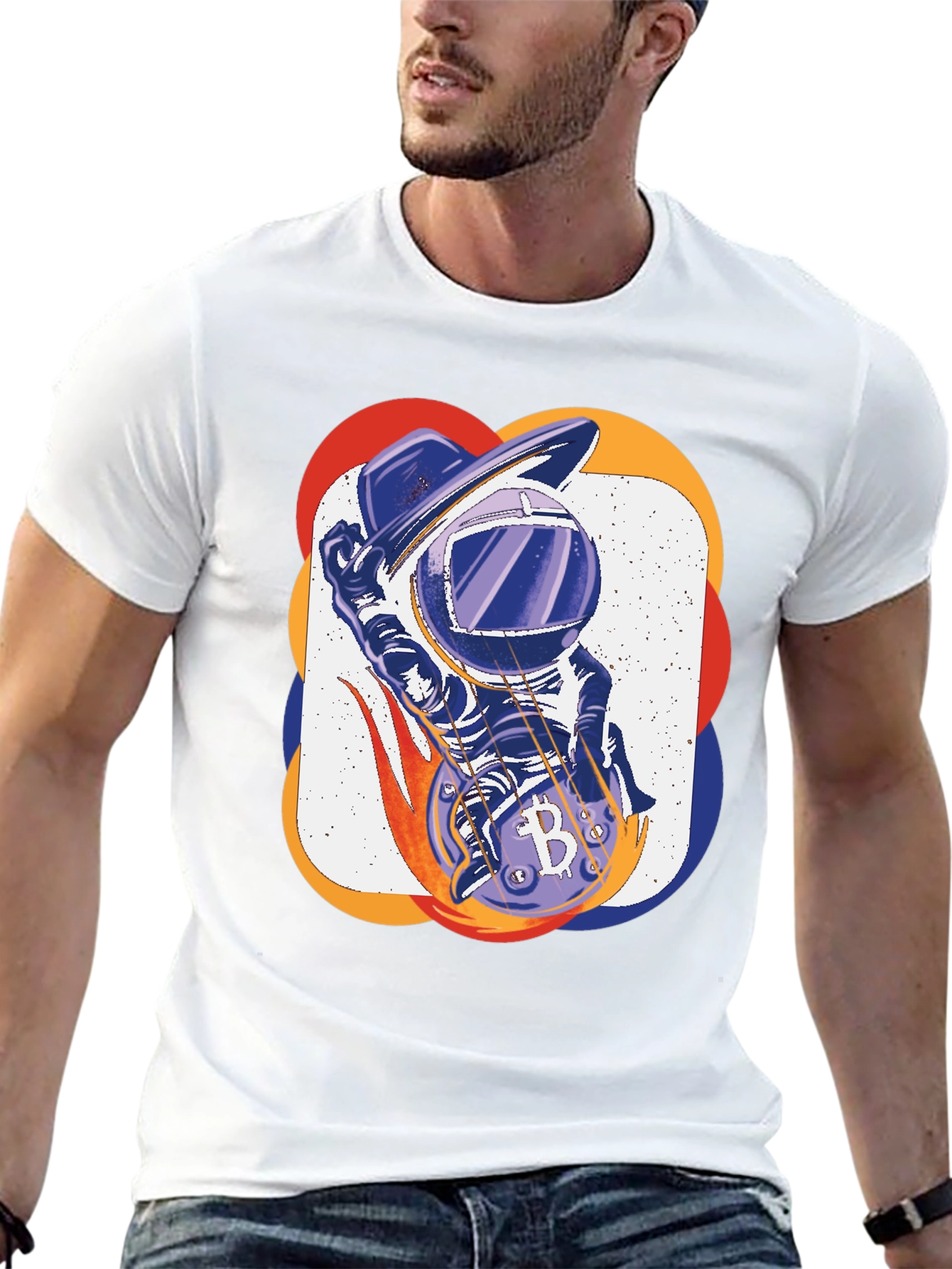 Bitcoin Astronaut T-Shirt - Crypto Space Design