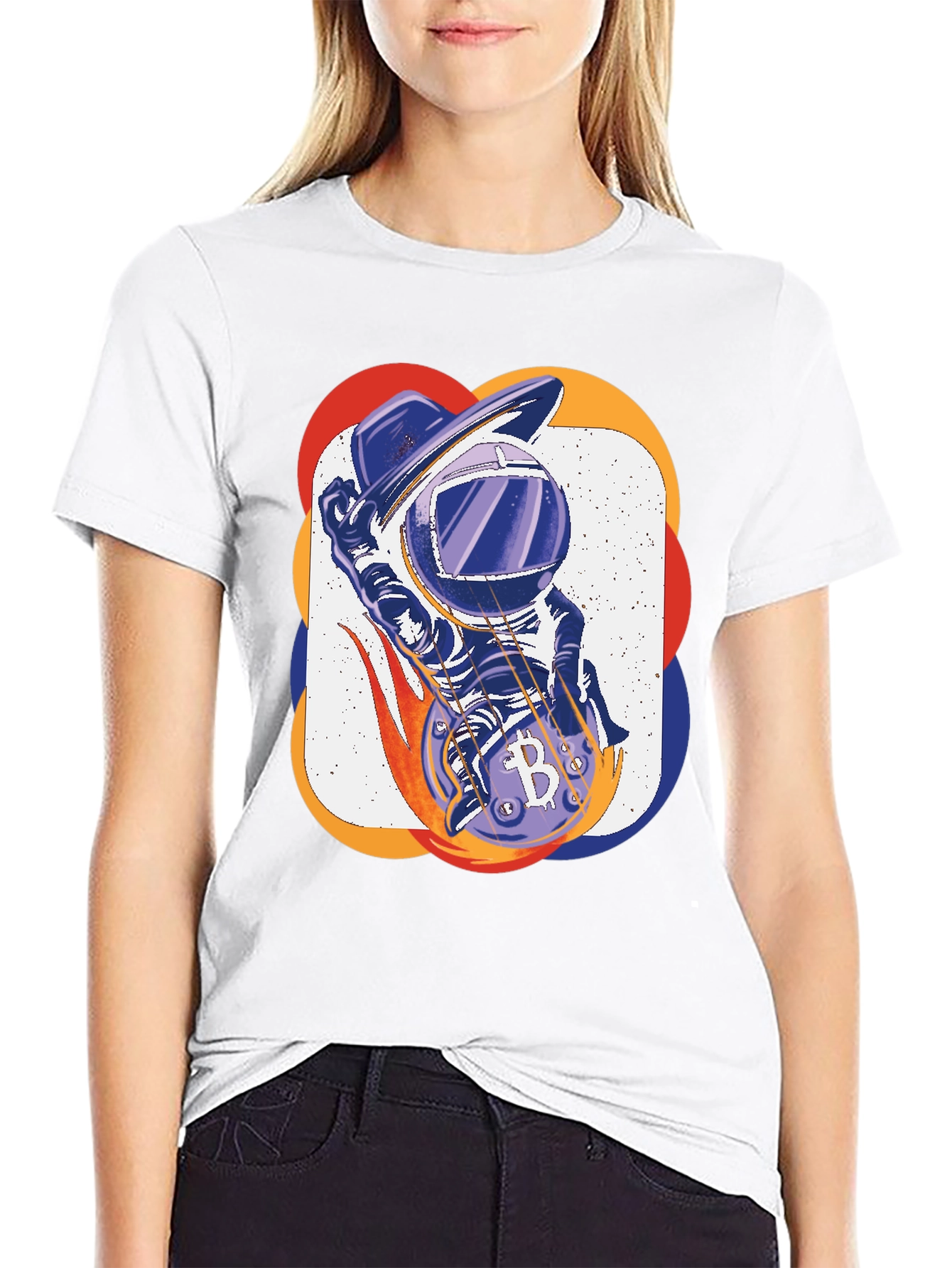 Bitcoin Astronaut T-Shirt - Crypto Space Design