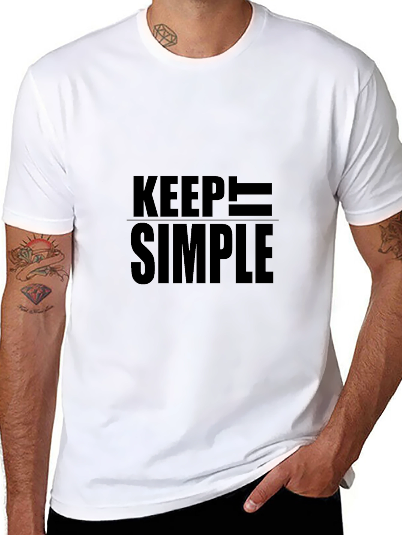 Keep it Simple Black Graphic Tee Shirt
