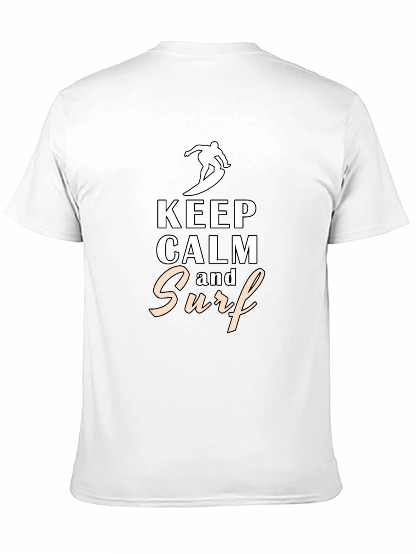 Keep Calm and Surf Black Graphic Tee