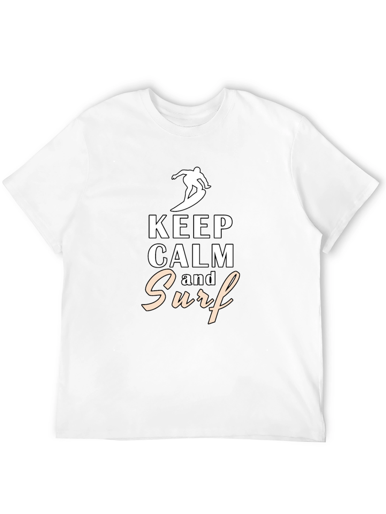 Keep Calm and Surf Black Graphic Tee