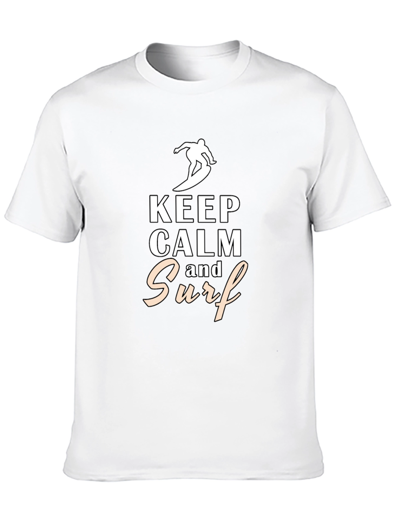Keep Calm and Surf Black Graphic Tee