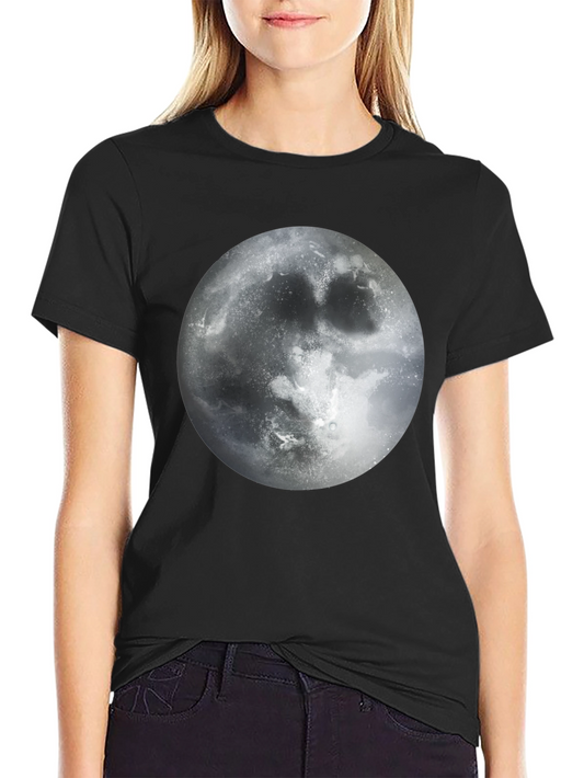 Moon Graphic Black T-Shirt - Lunar Design Tee