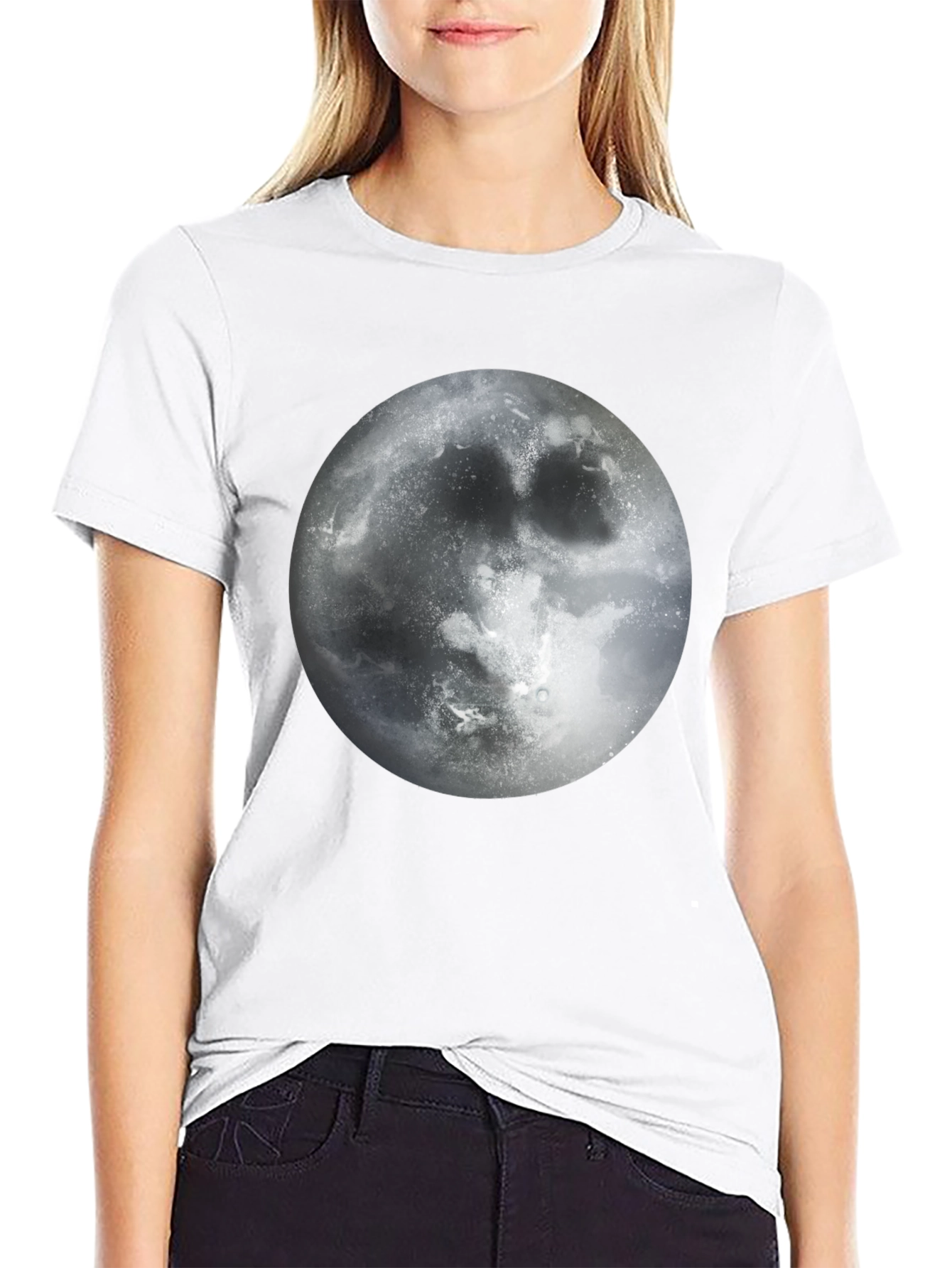 Moon Graphic Black T-Shirt - Lunar Design Tee