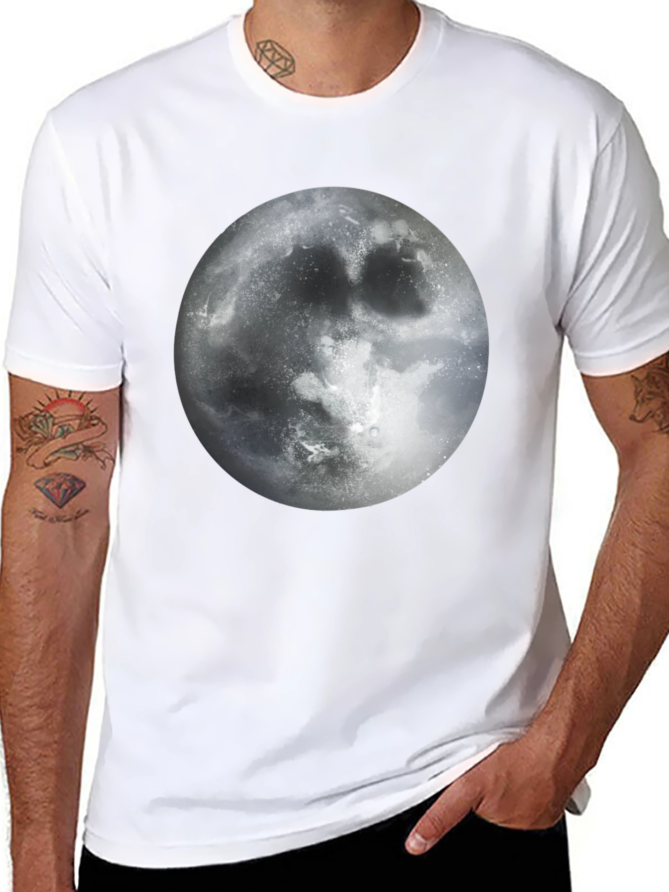 Moon Graphic Black T-Shirt - Lunar Design Tee