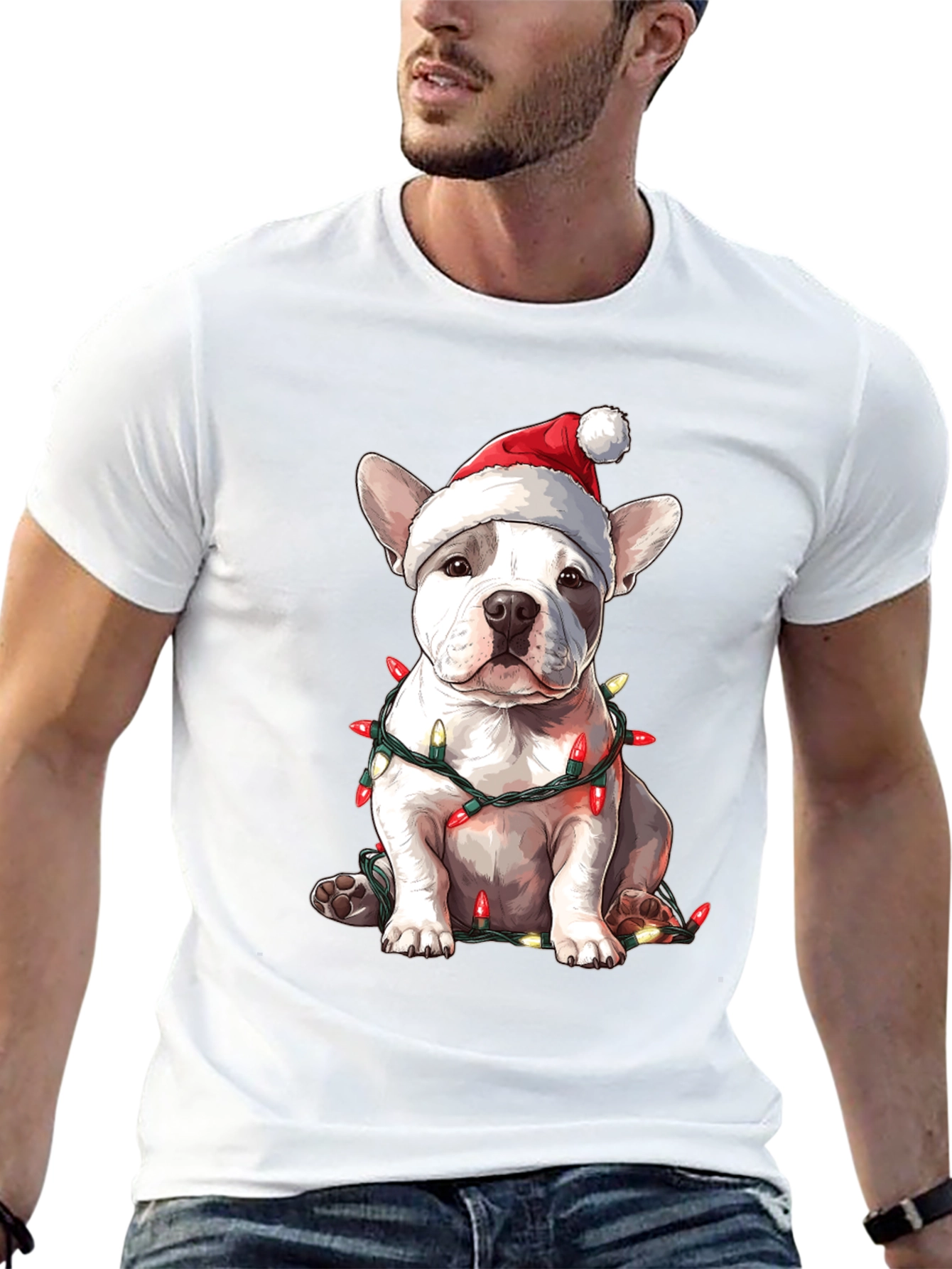 Festive French Bulldog Christmas T-Shirt