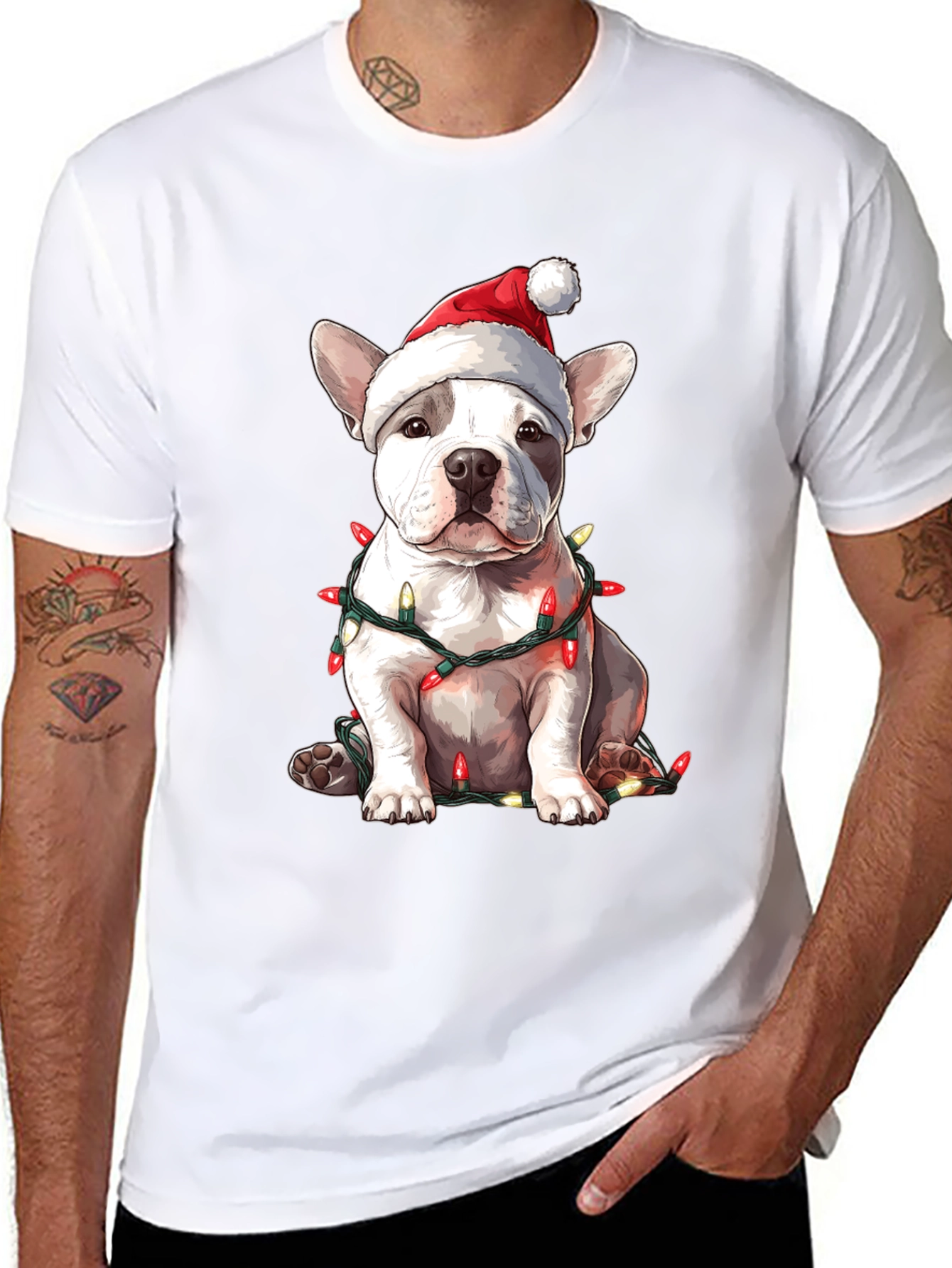 Festive French Bulldog Christmas T-Shirt