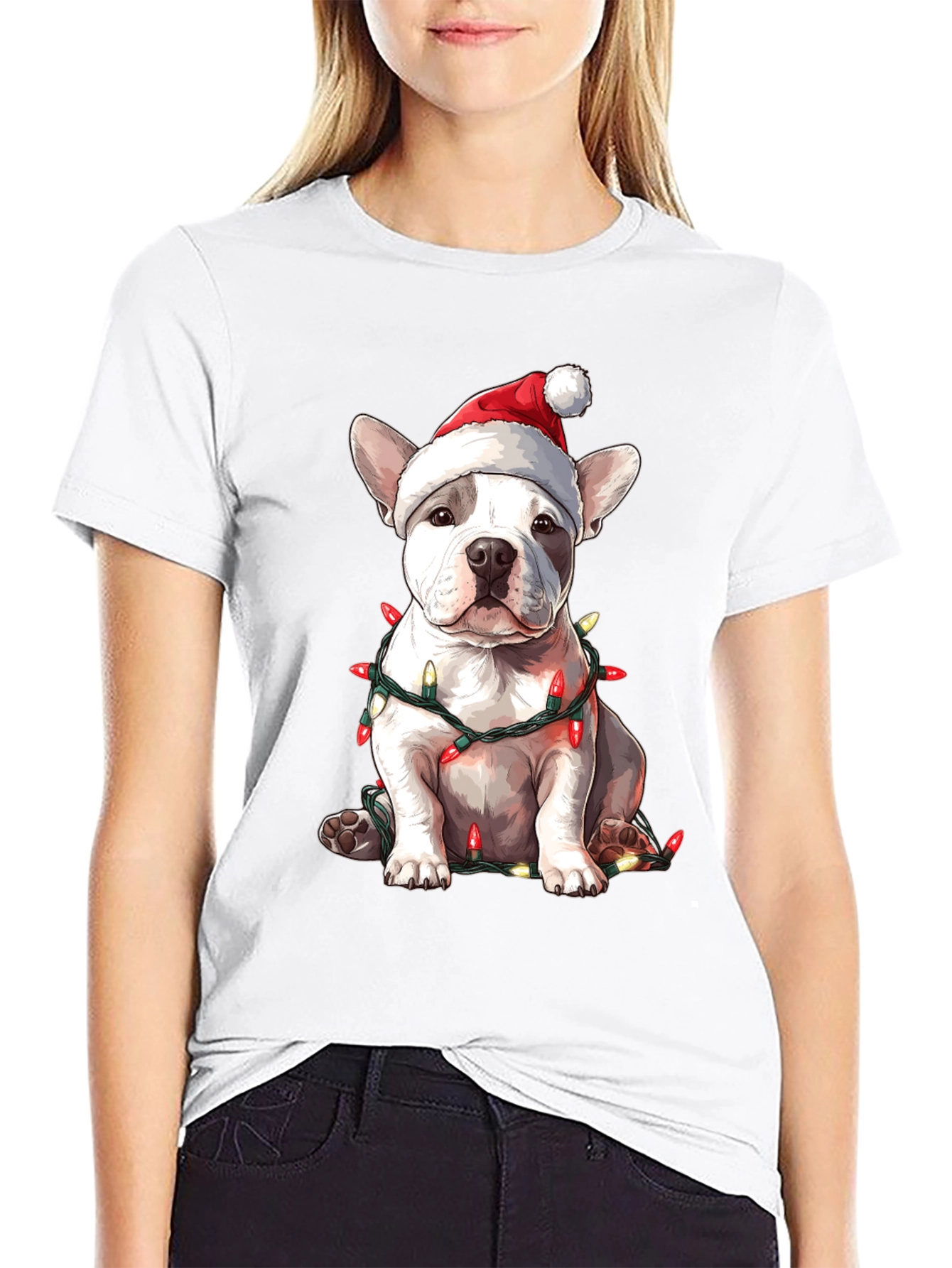 Festive French Bulldog Christmas T-Shirt
