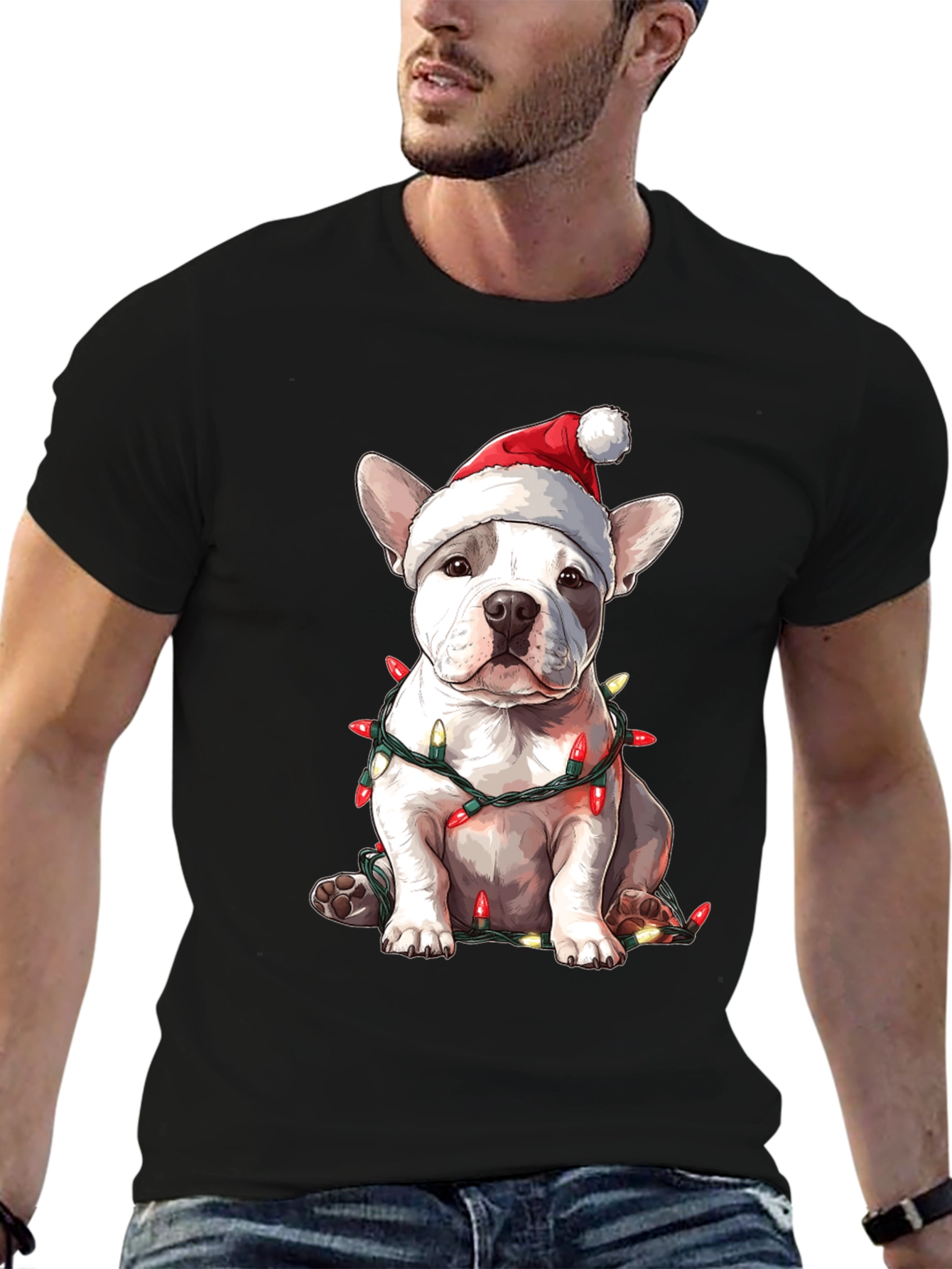 Festive French Bulldog Christmas T-Shirt