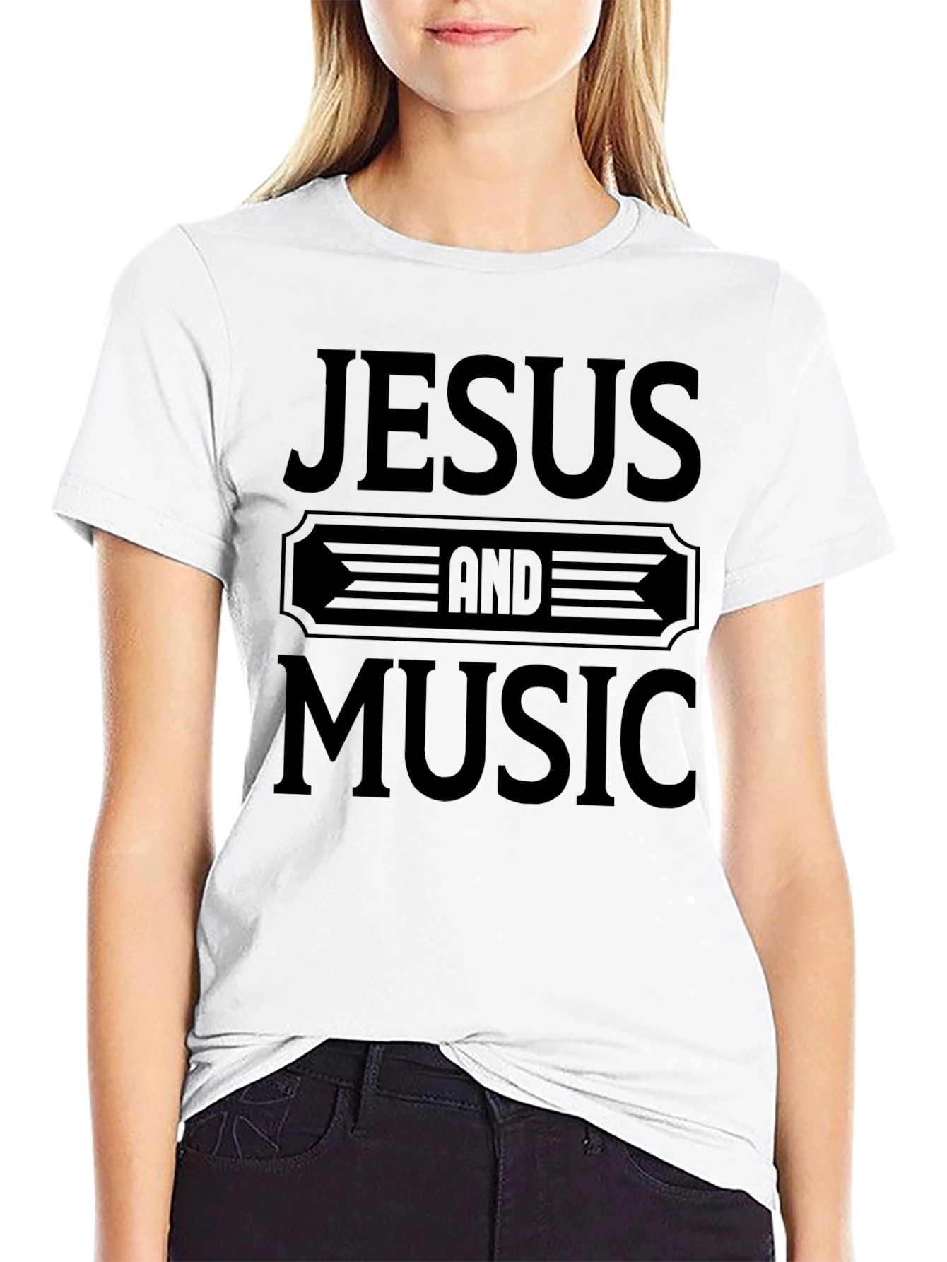 Jesus and Music Black T-Shirt