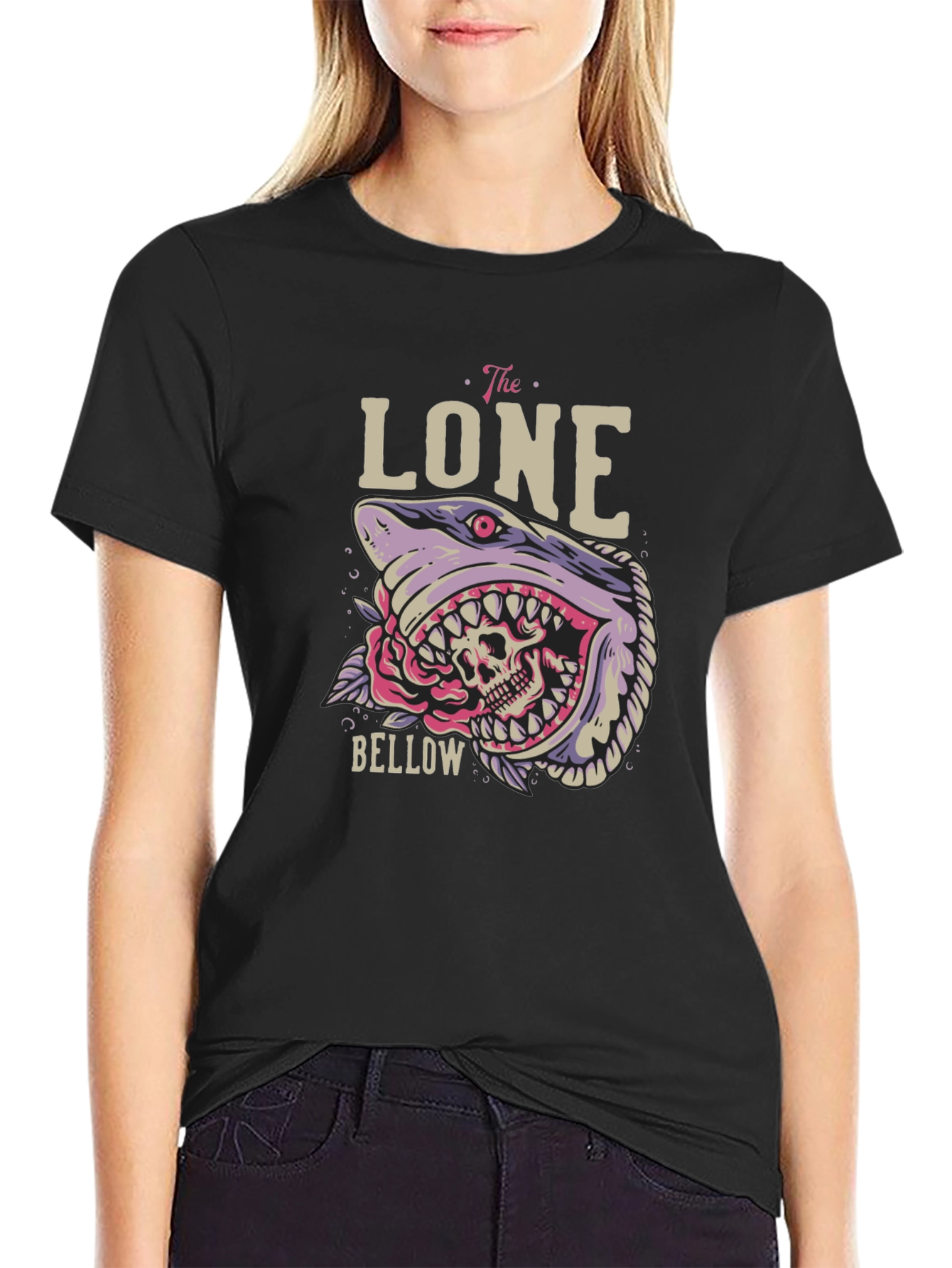 The Lone Bellow Graphic Tee - Shark Skull Design