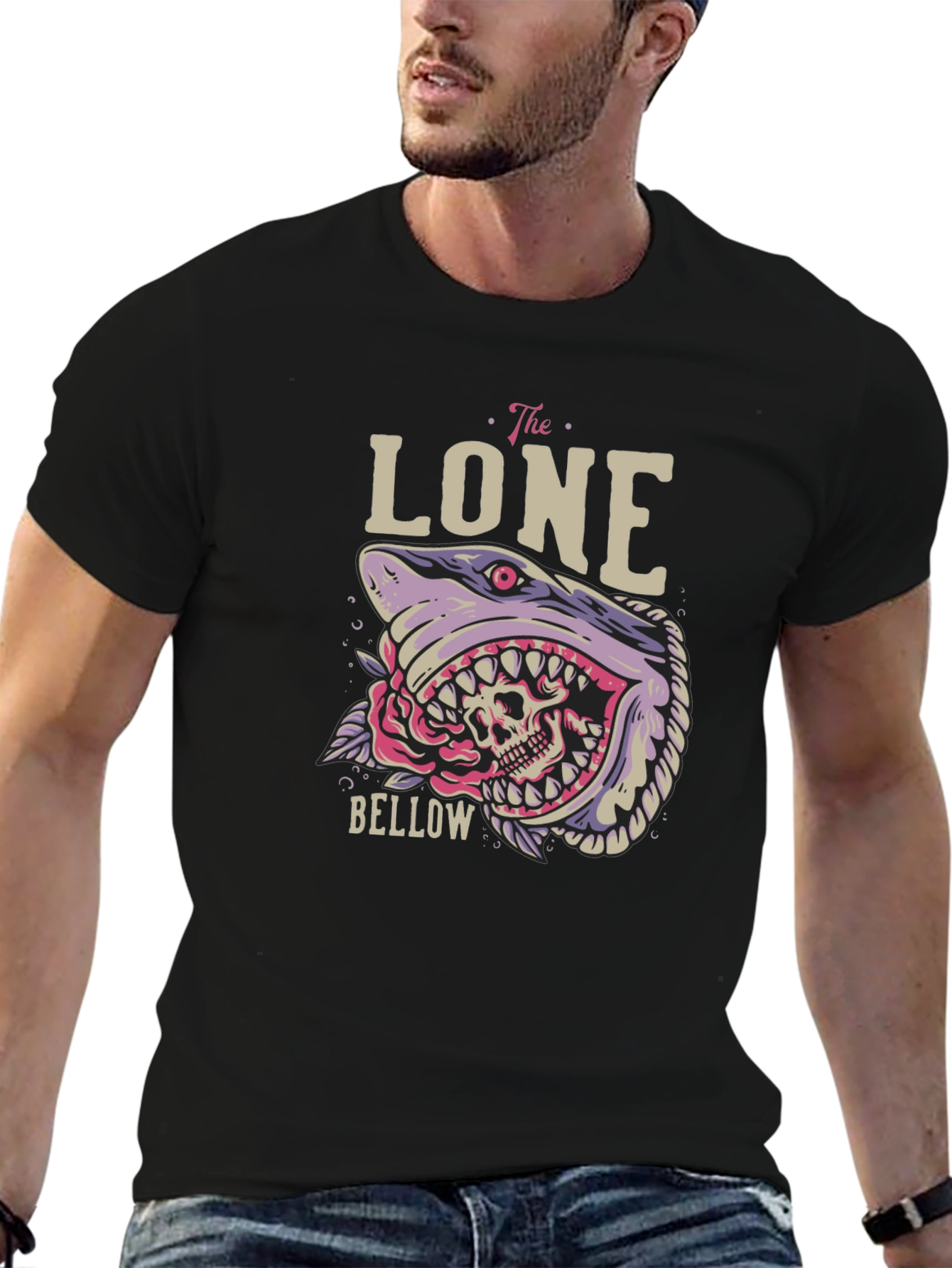 The Lone Bellow Graphic Tee - Shark Skull Design