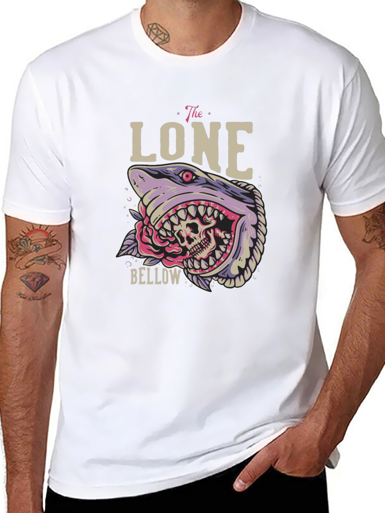The Lone Bellow Graphic Tee - Shark Skull Design