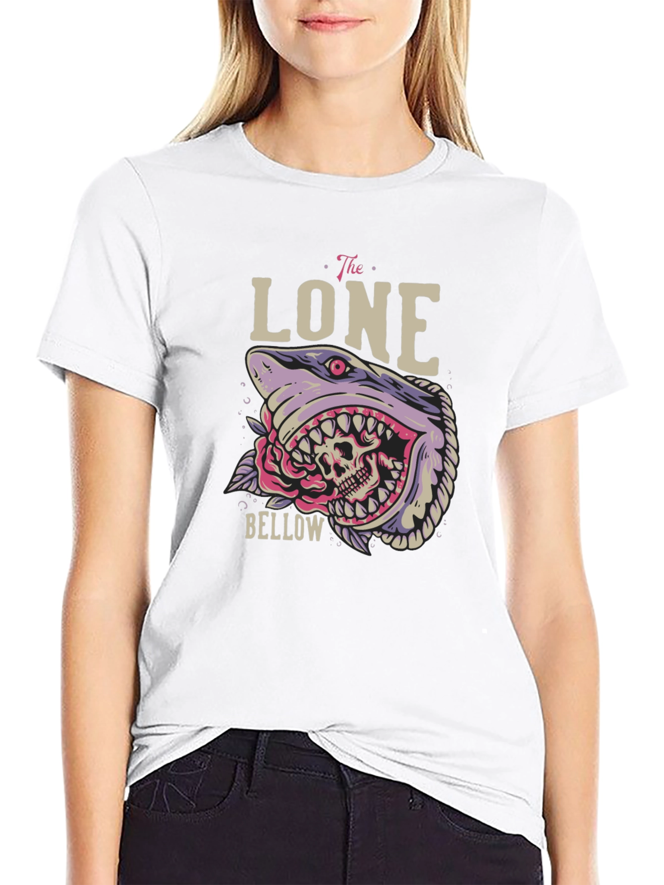 The Lone Bellow Graphic Tee - Shark Skull Design