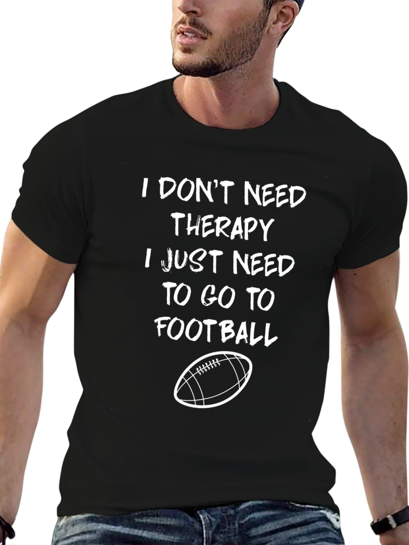 Funny Football Therapy Graphic T-Shirt
