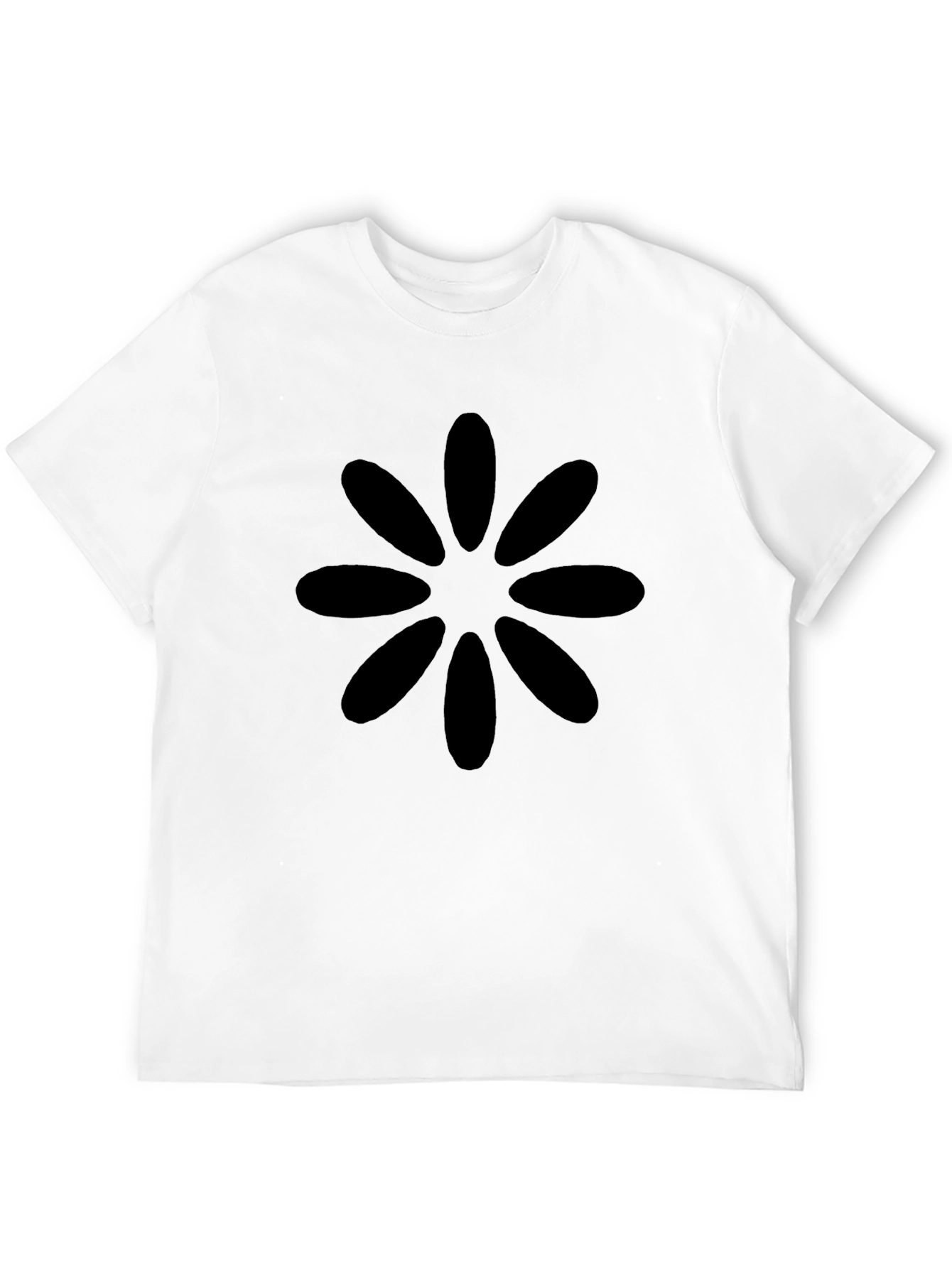 Black Flower Graphic Tee - Casual Cotton T-Shirt