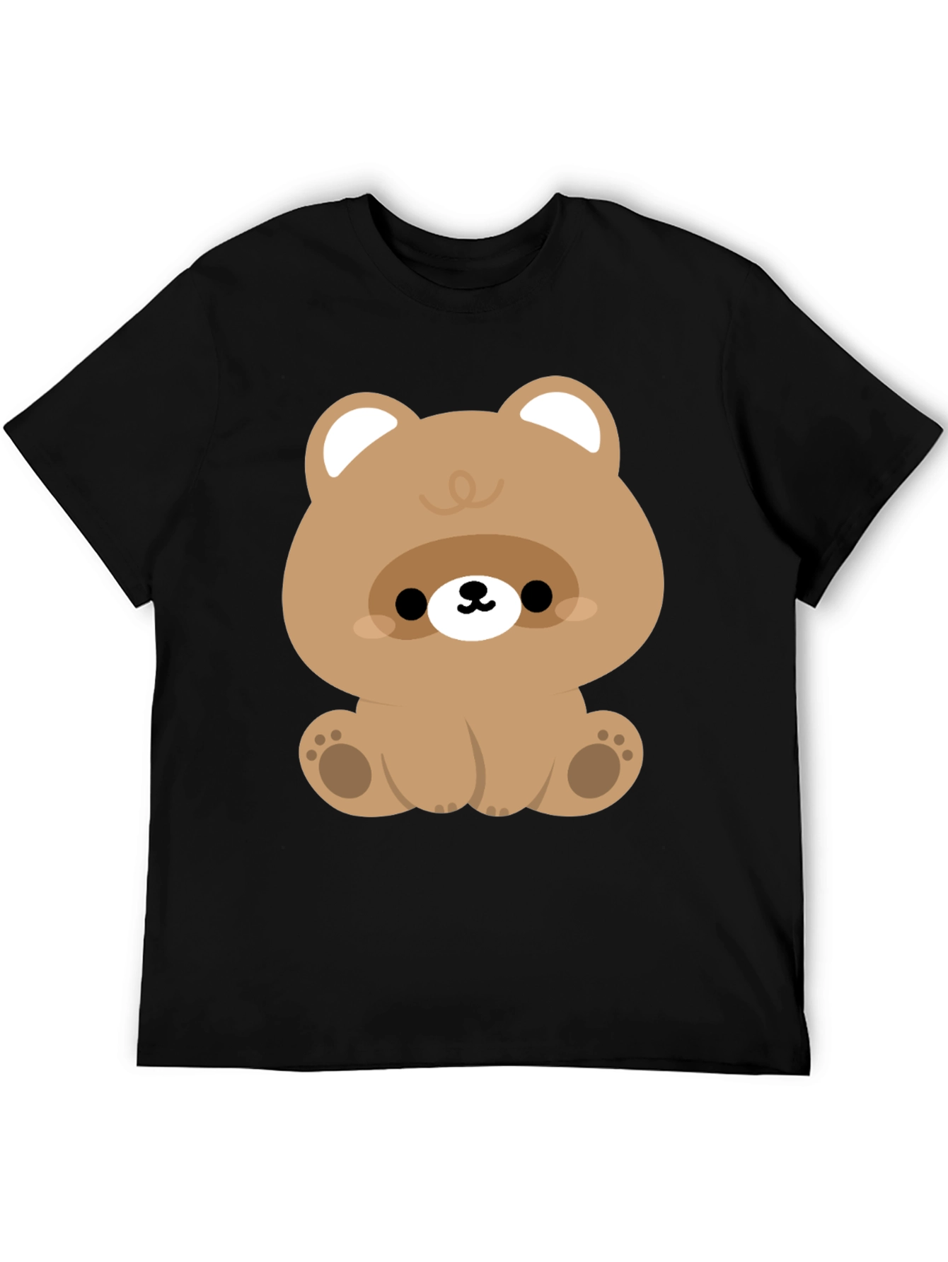 Cute Bear Graphic Black T-Shirt