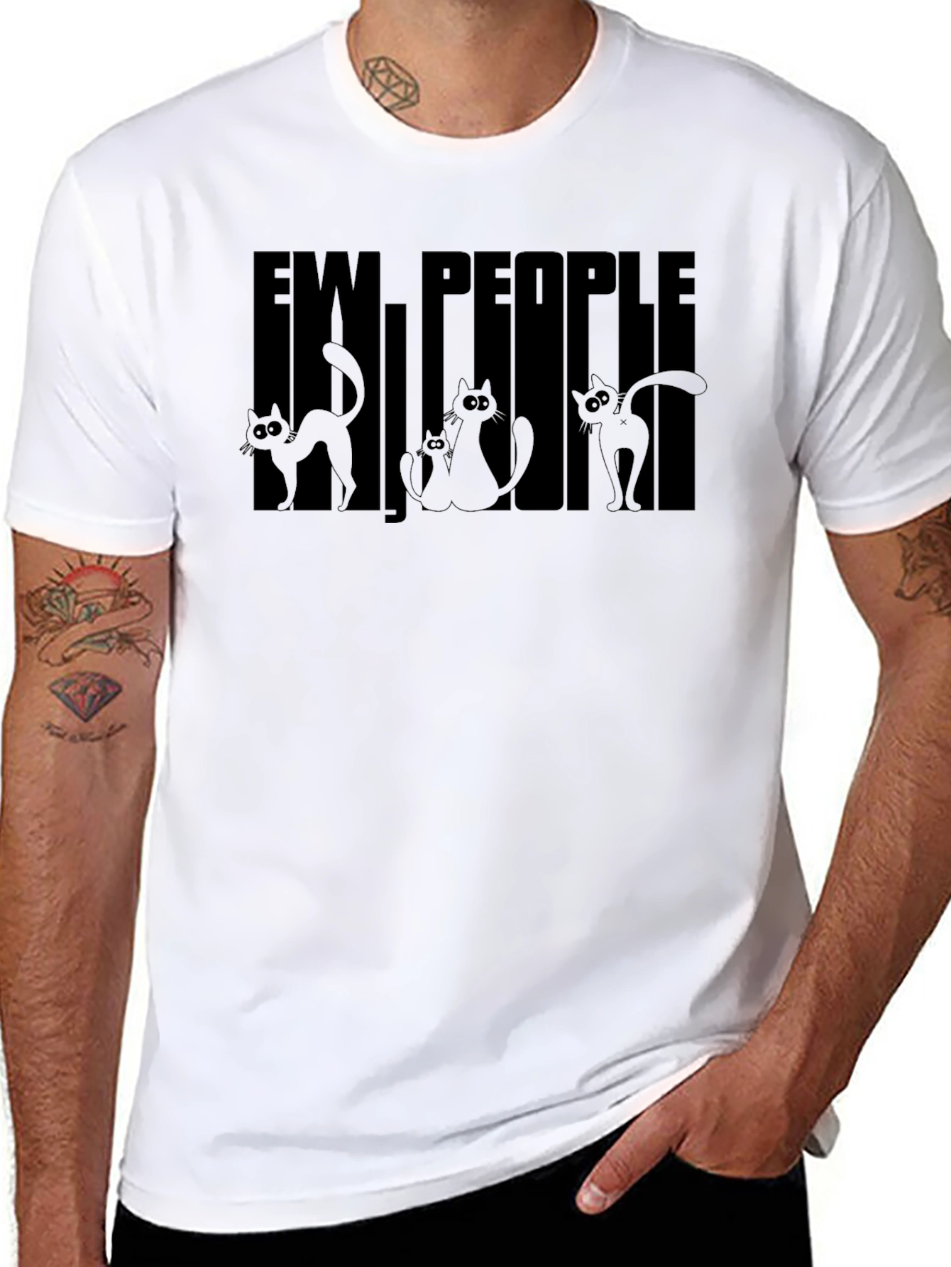 Ew People Cats T-Shirt - Funny Sarcastic Tee