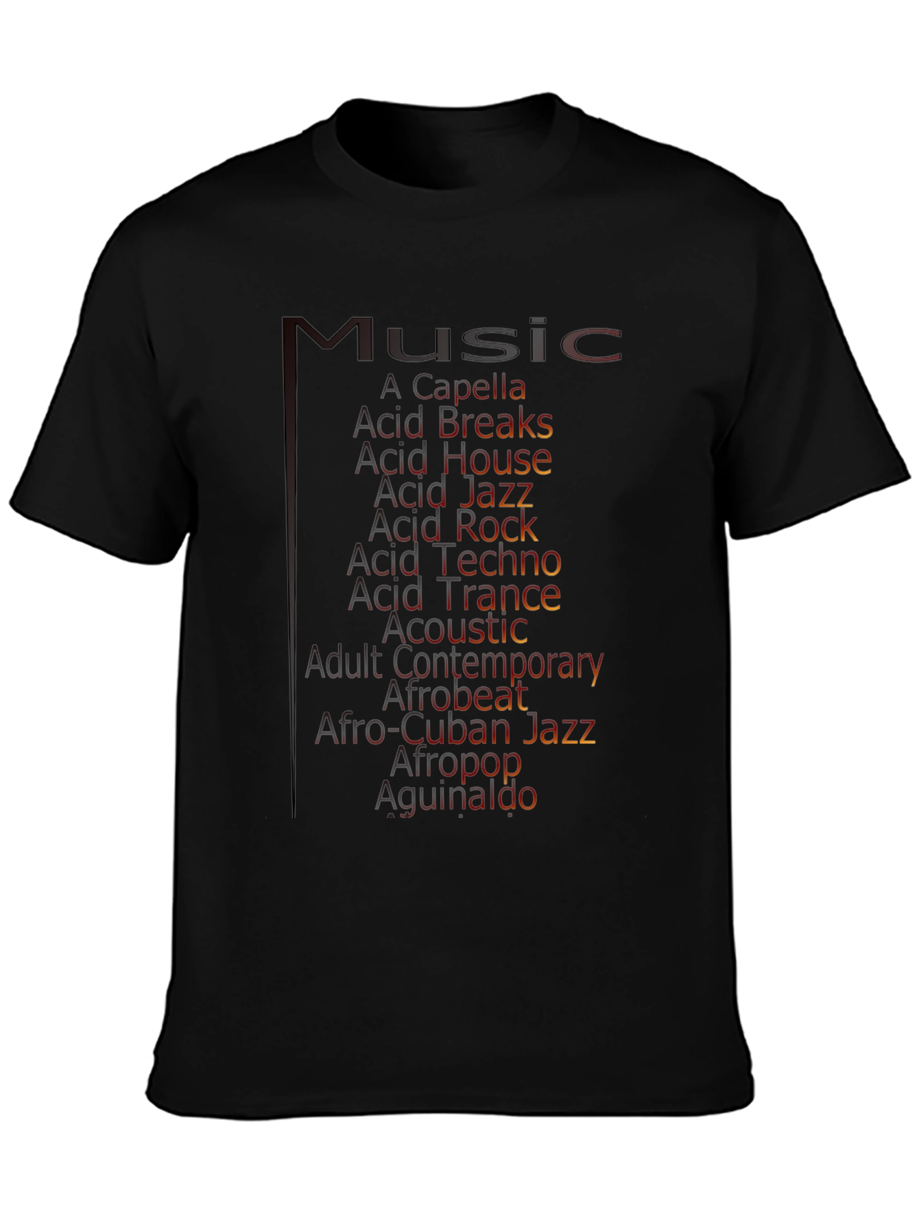 Music Genres Graphic Tee - Black T-Shirt