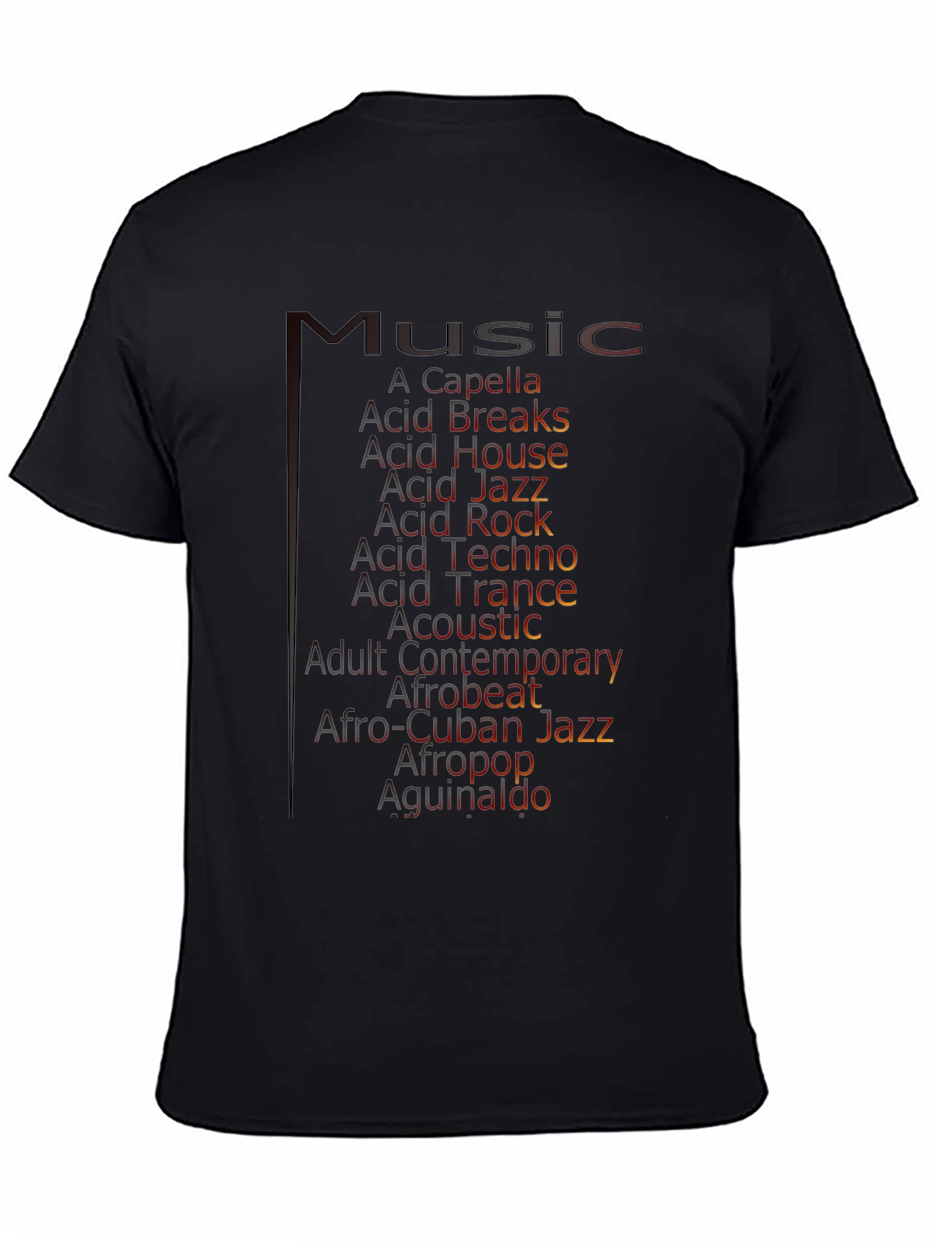 Music Genres Graphic Tee - Black T-Shirt