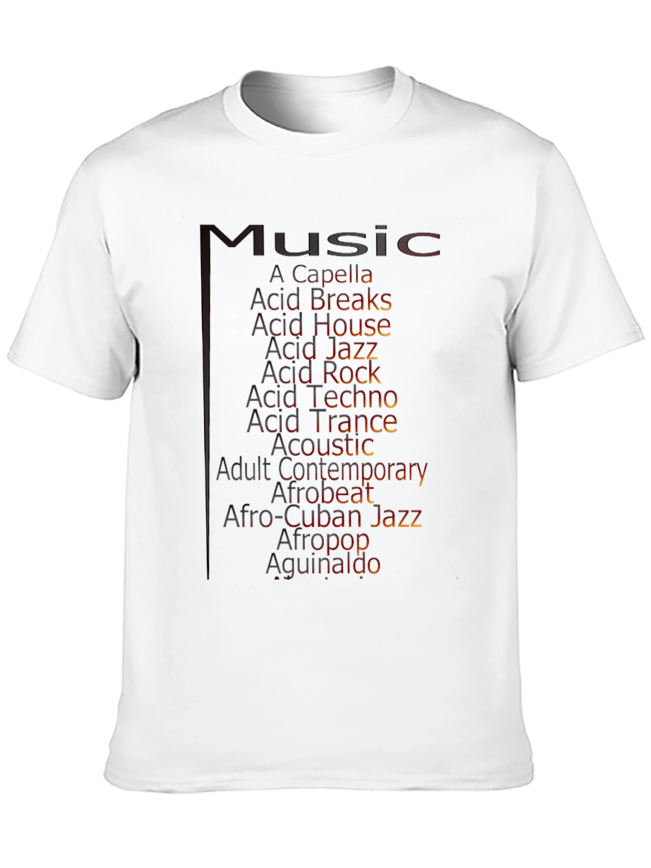 Music Genres Graphic Tee - Black T-Shirt