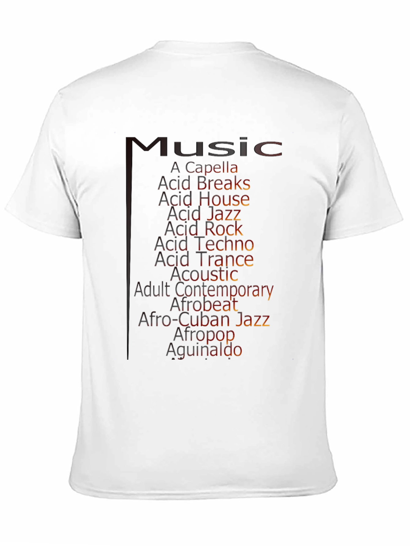Music Genres Graphic Tee - Black T-Shirt