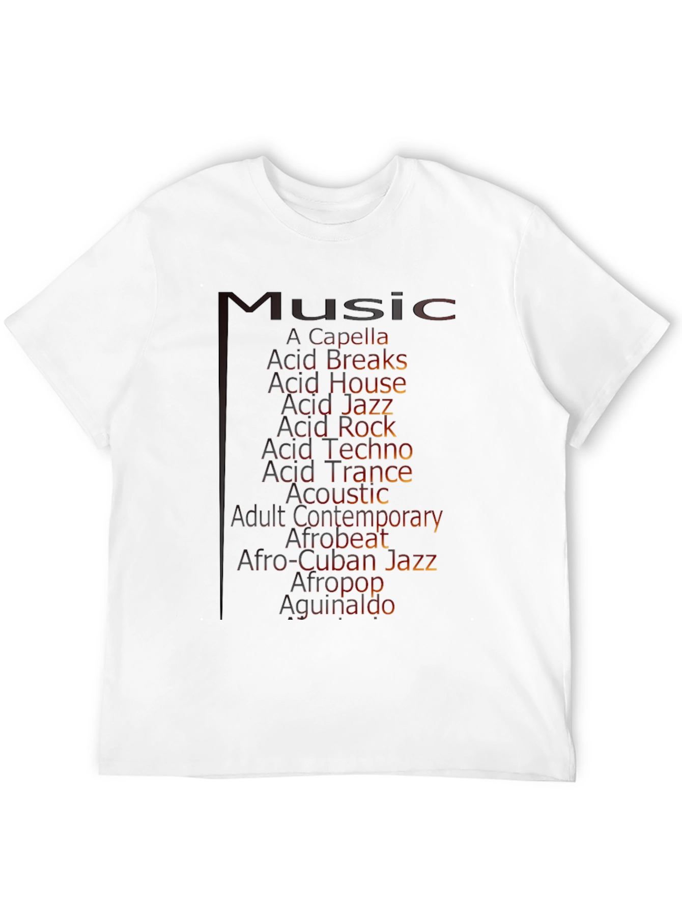 Music Genres Graphic Tee - Black T-Shirt