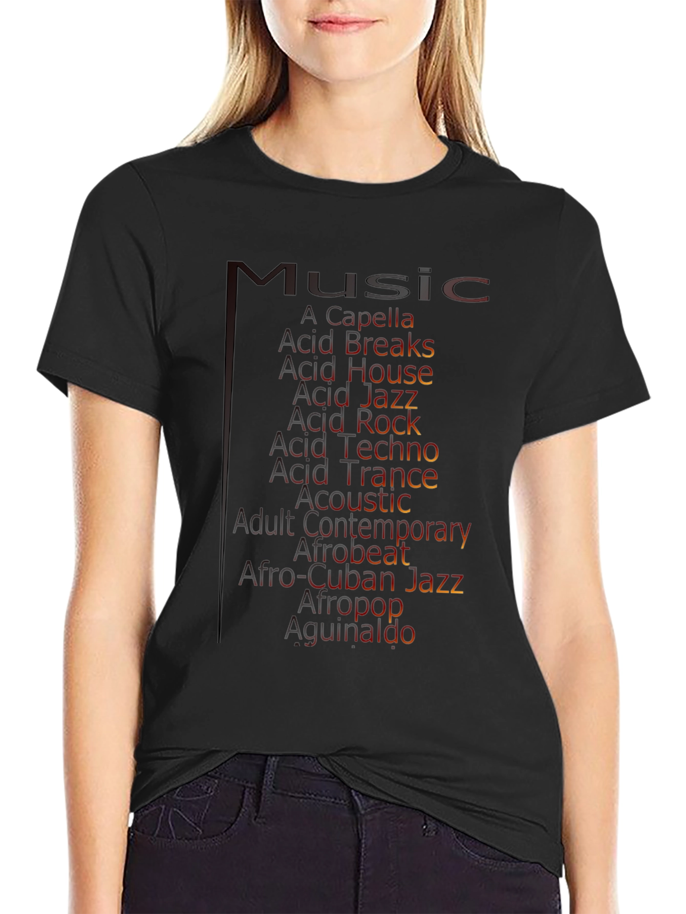Music Genres Graphic Tee - Black T-Shirt
