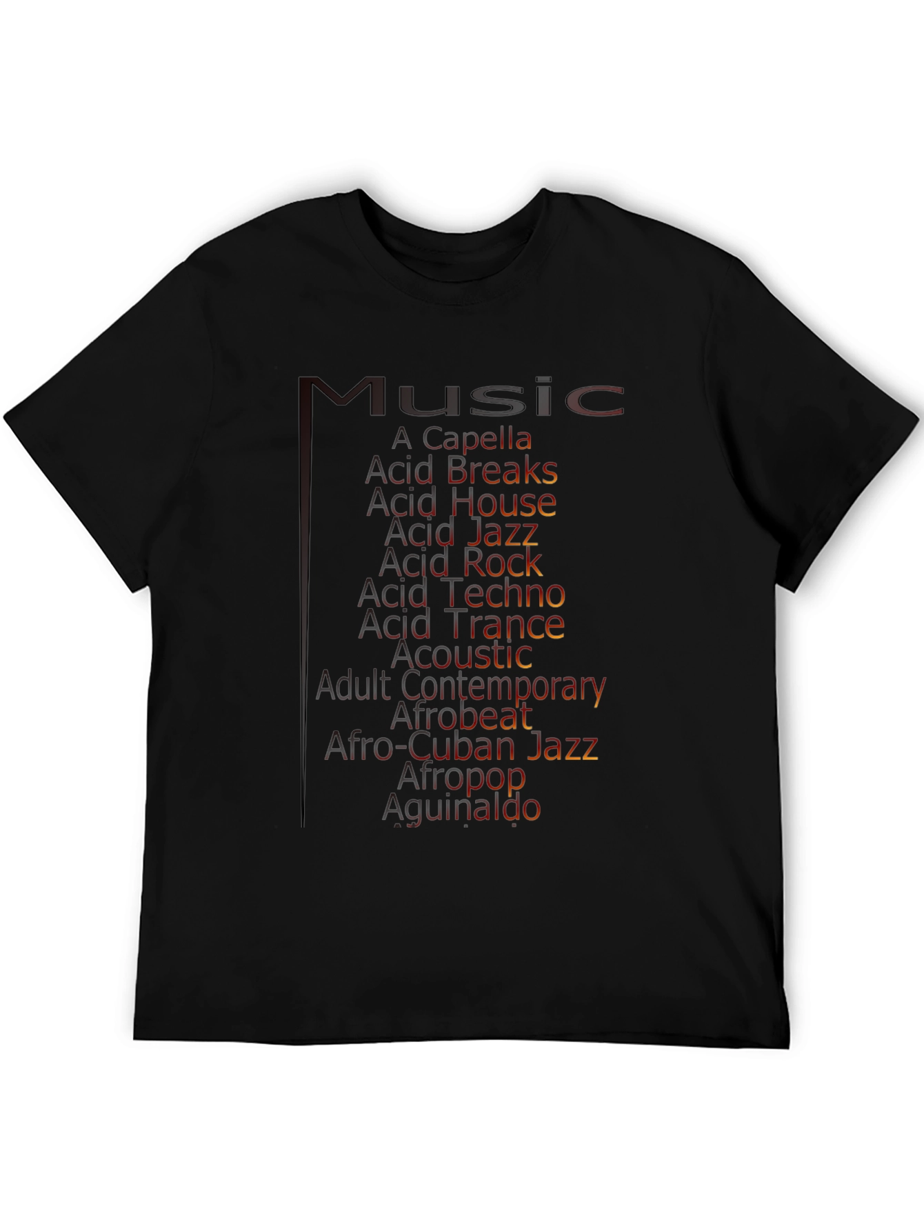 Music Genres Graphic Tee - Black T-Shirt