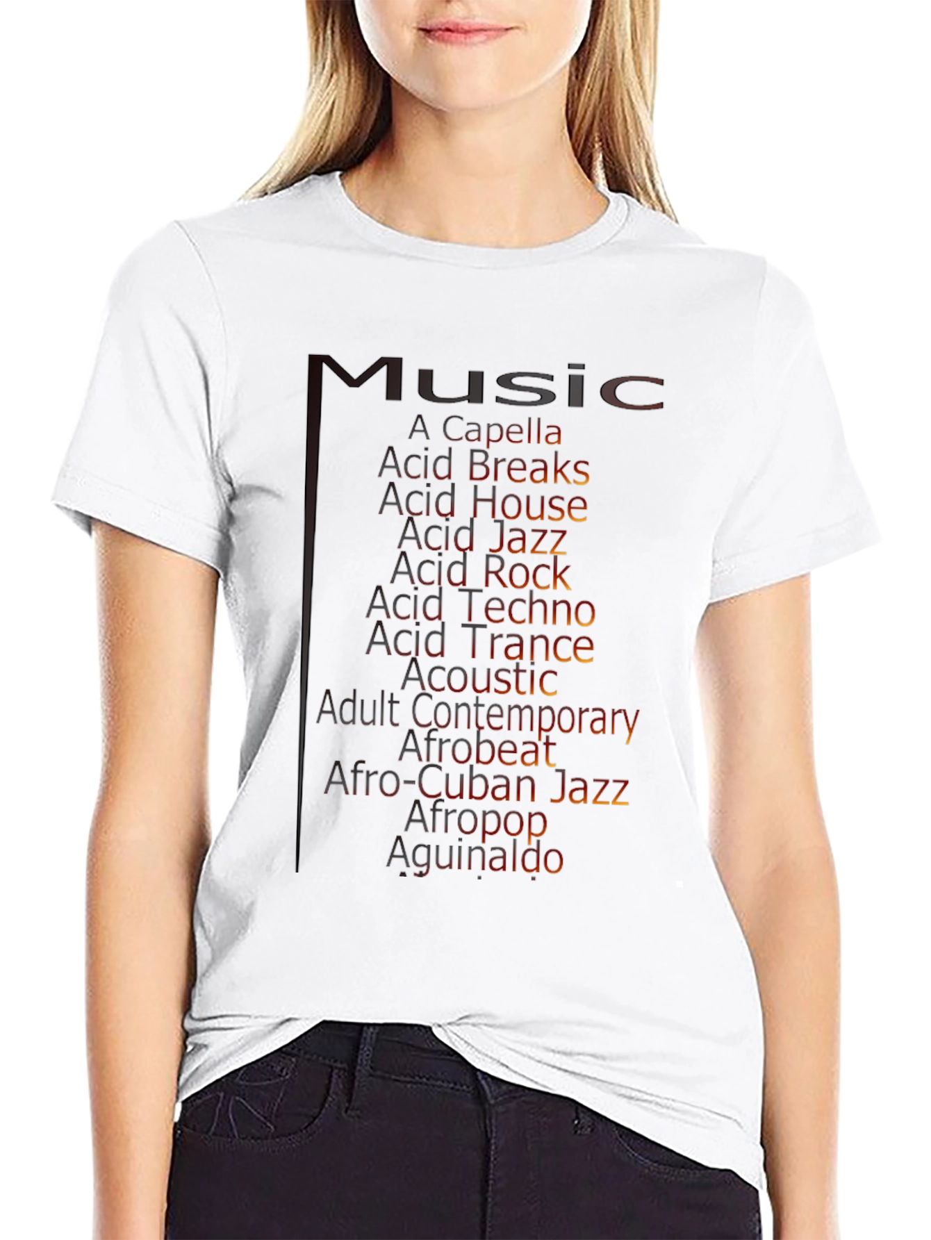 Music Genres Graphic Tee - Black T-Shirt
