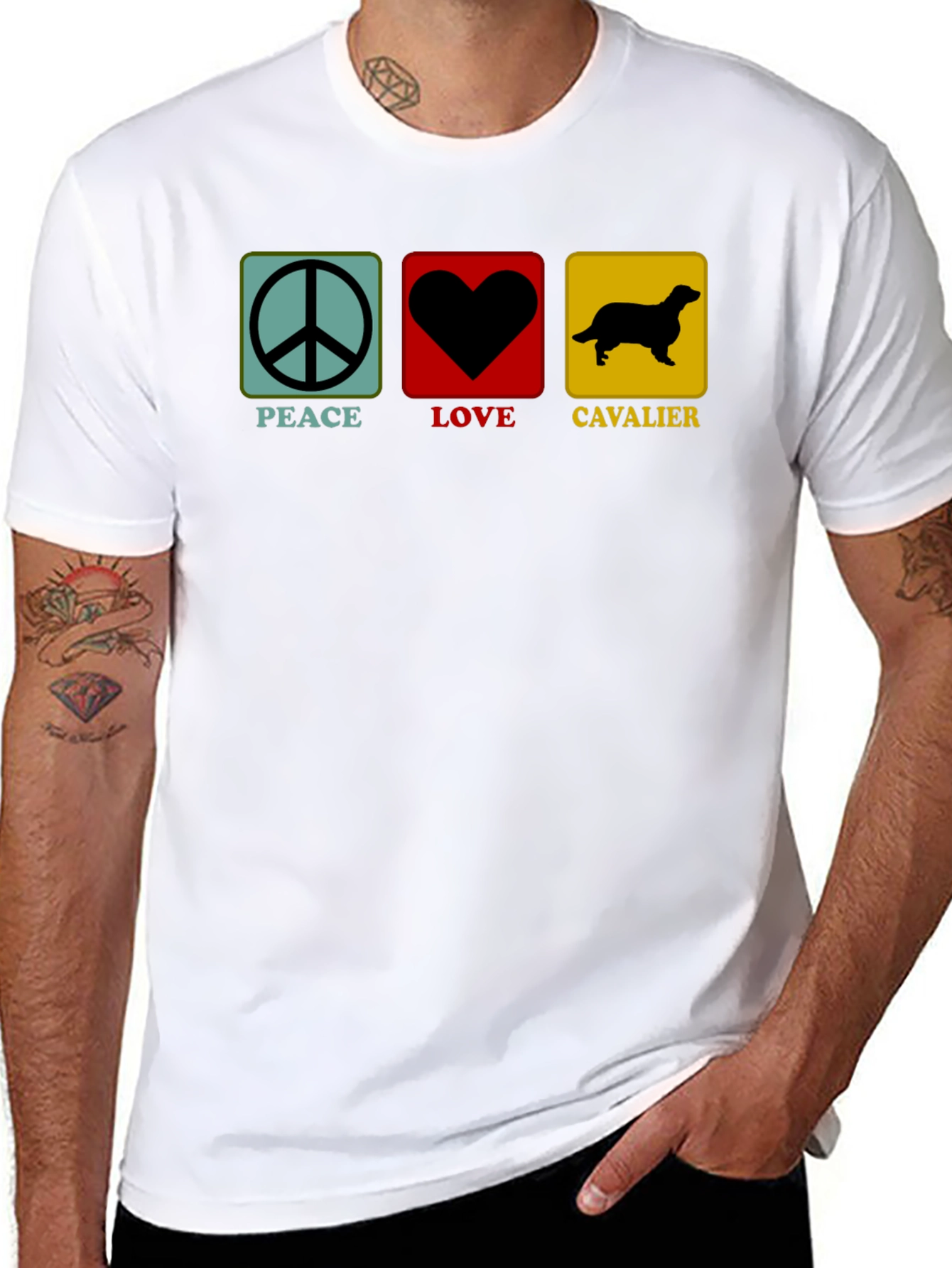 Peace Love Cavalier Dog T-Shirt