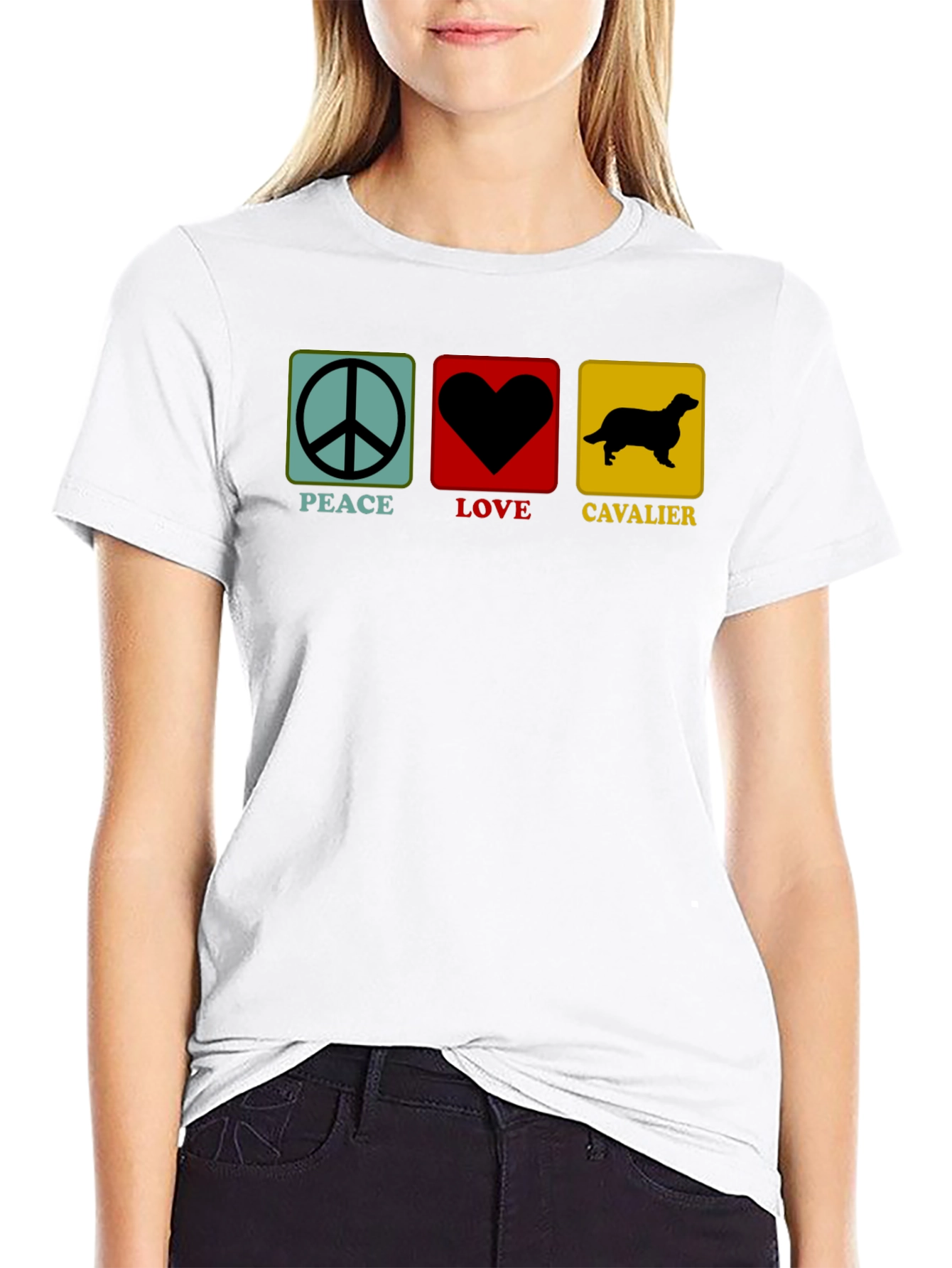 Peace Love Cavalier Dog T-Shirt
