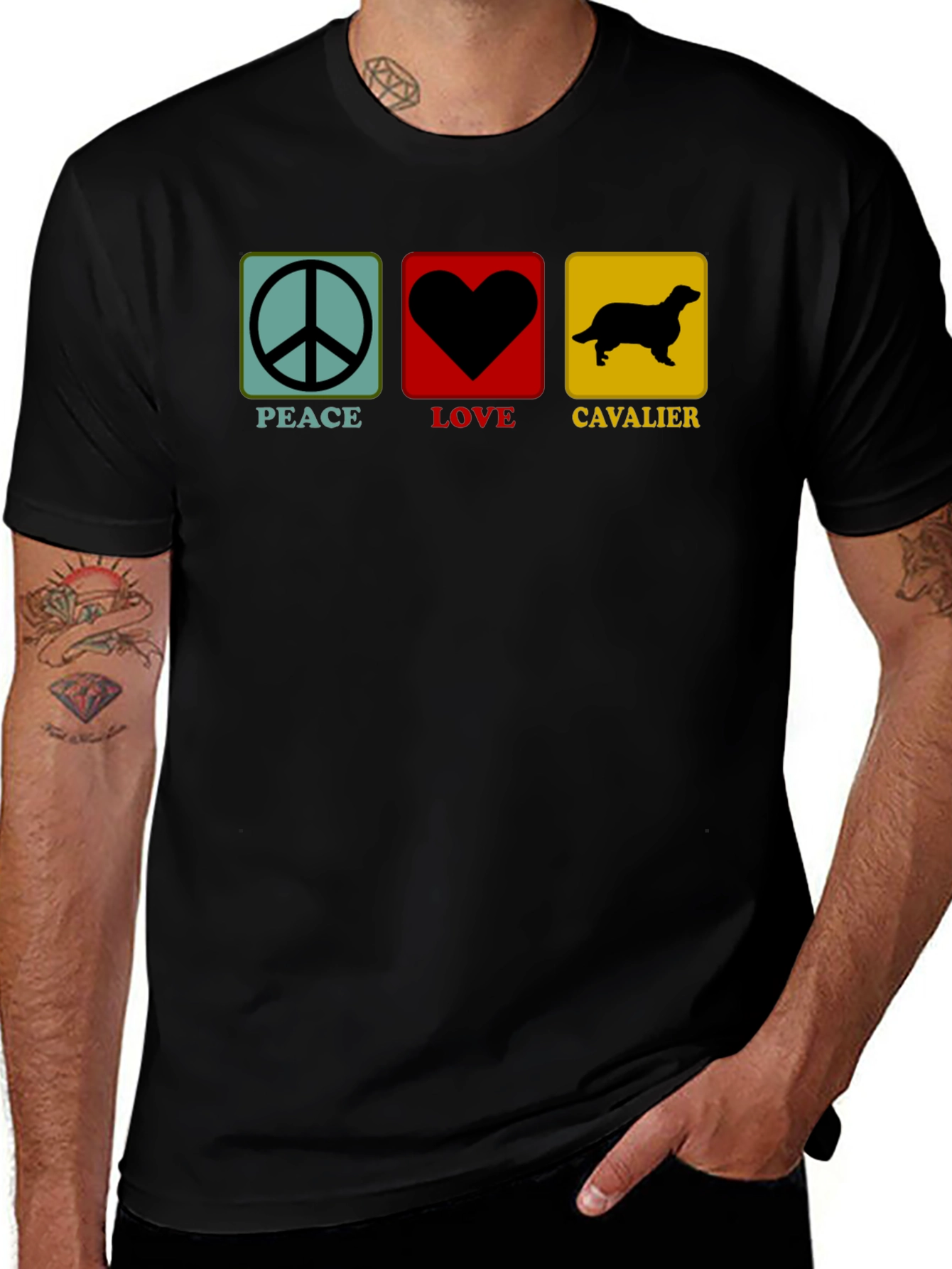 Peace Love Cavalier Dog T-Shirt