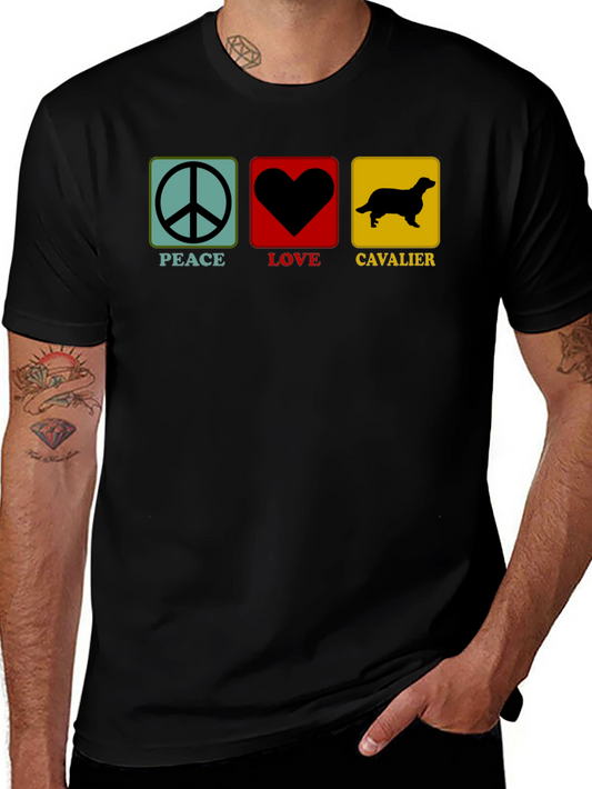 Peace Love Cavalier Dog T-Shirt