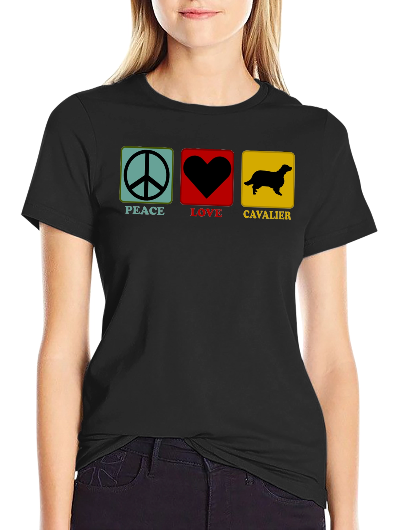 Peace Love Cavalier Dog T-Shirt