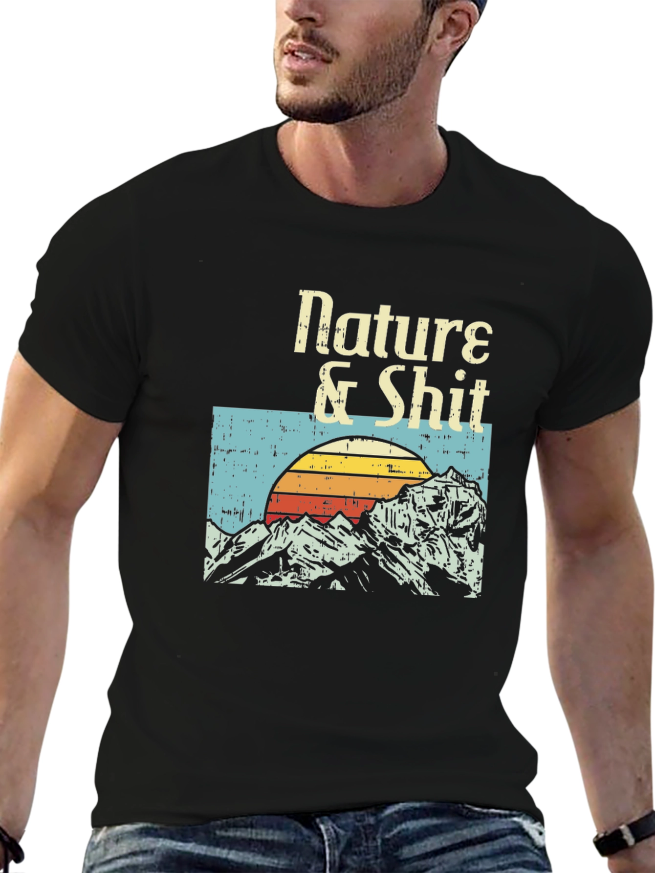 Nature & Shit Graphic Tee - Mountain Sunset T-Shirt