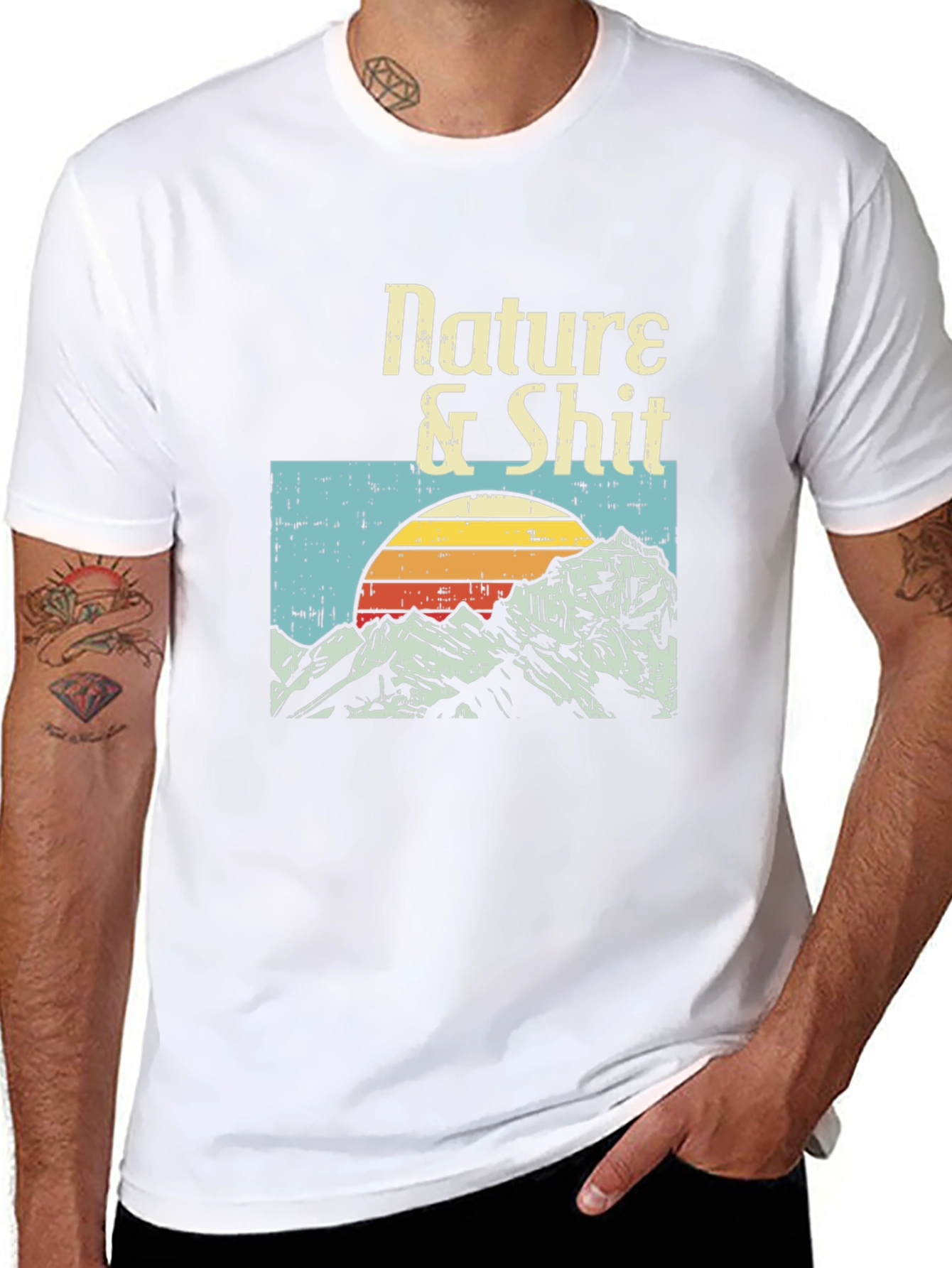 Nature & Shit Graphic Tee - Mountain Sunset T-Shirt