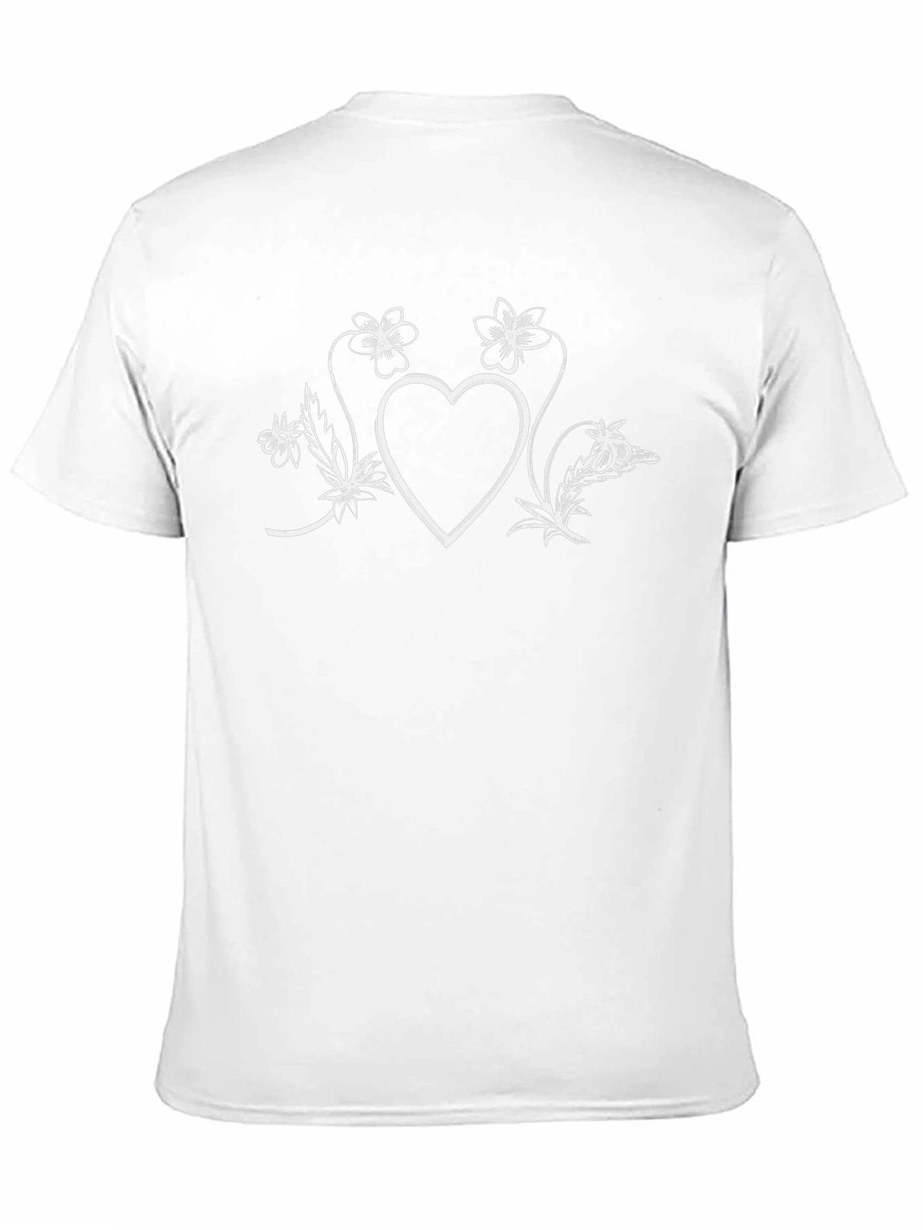 Floral Heart Graphic Tee - Classic Black