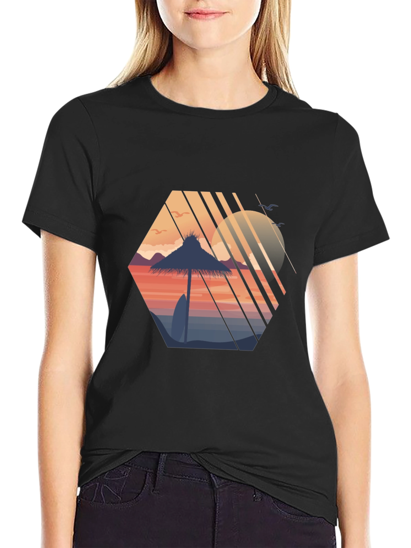 Retro Sunset Beach T-Shirt