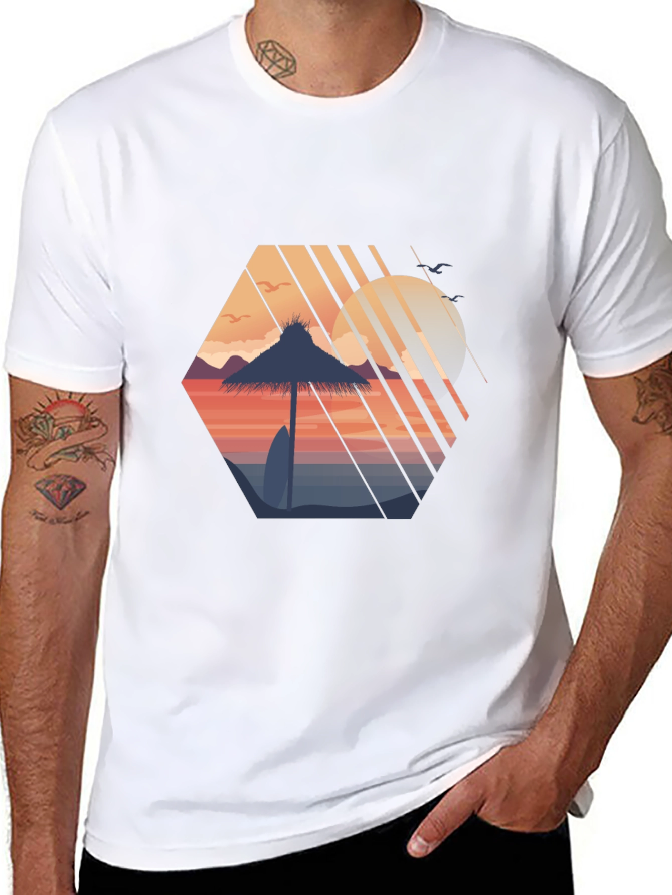 Retro Sunset Beach T-Shirt