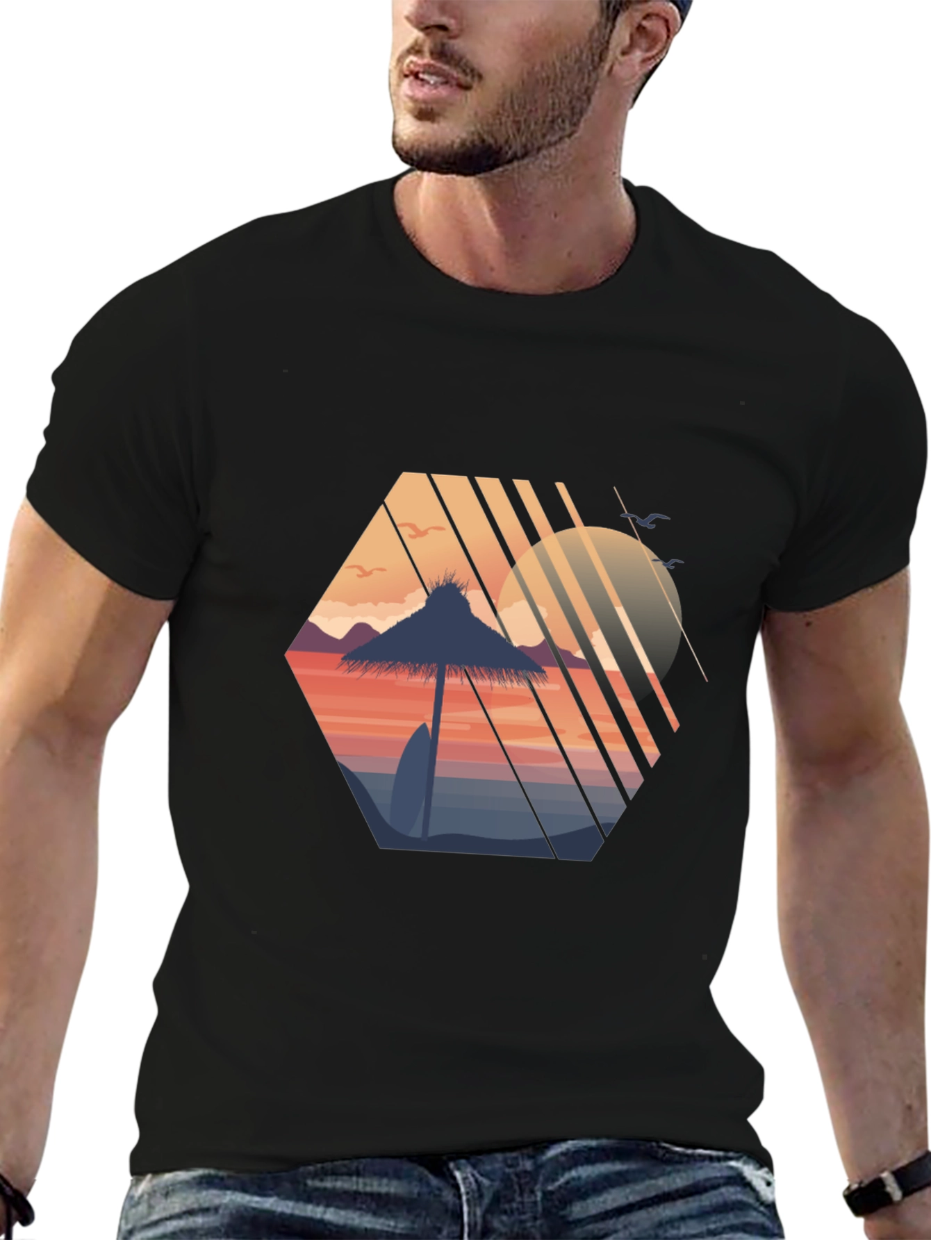 Retro Sunset Beach T-Shirt