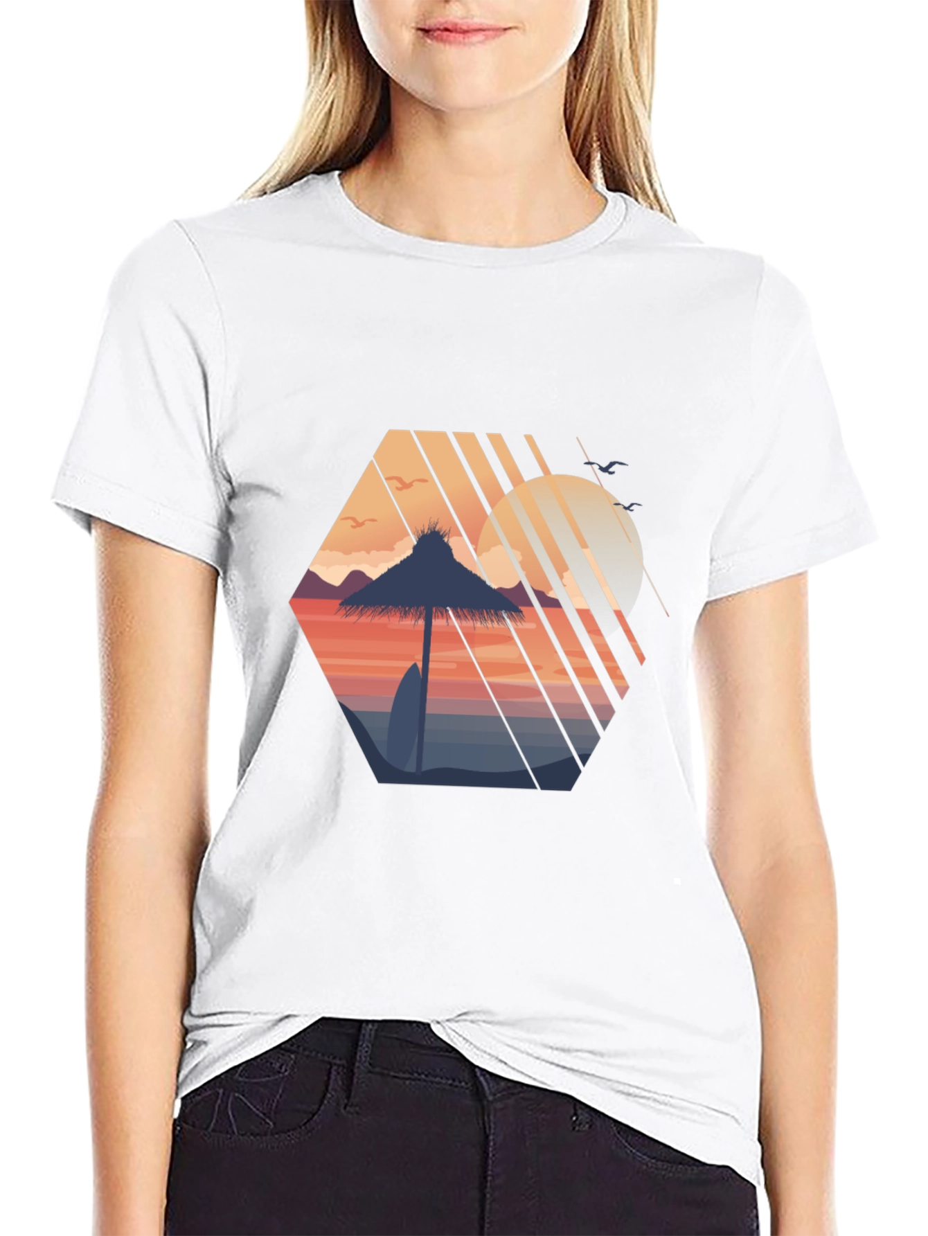 Retro Sunset Beach T-Shirt