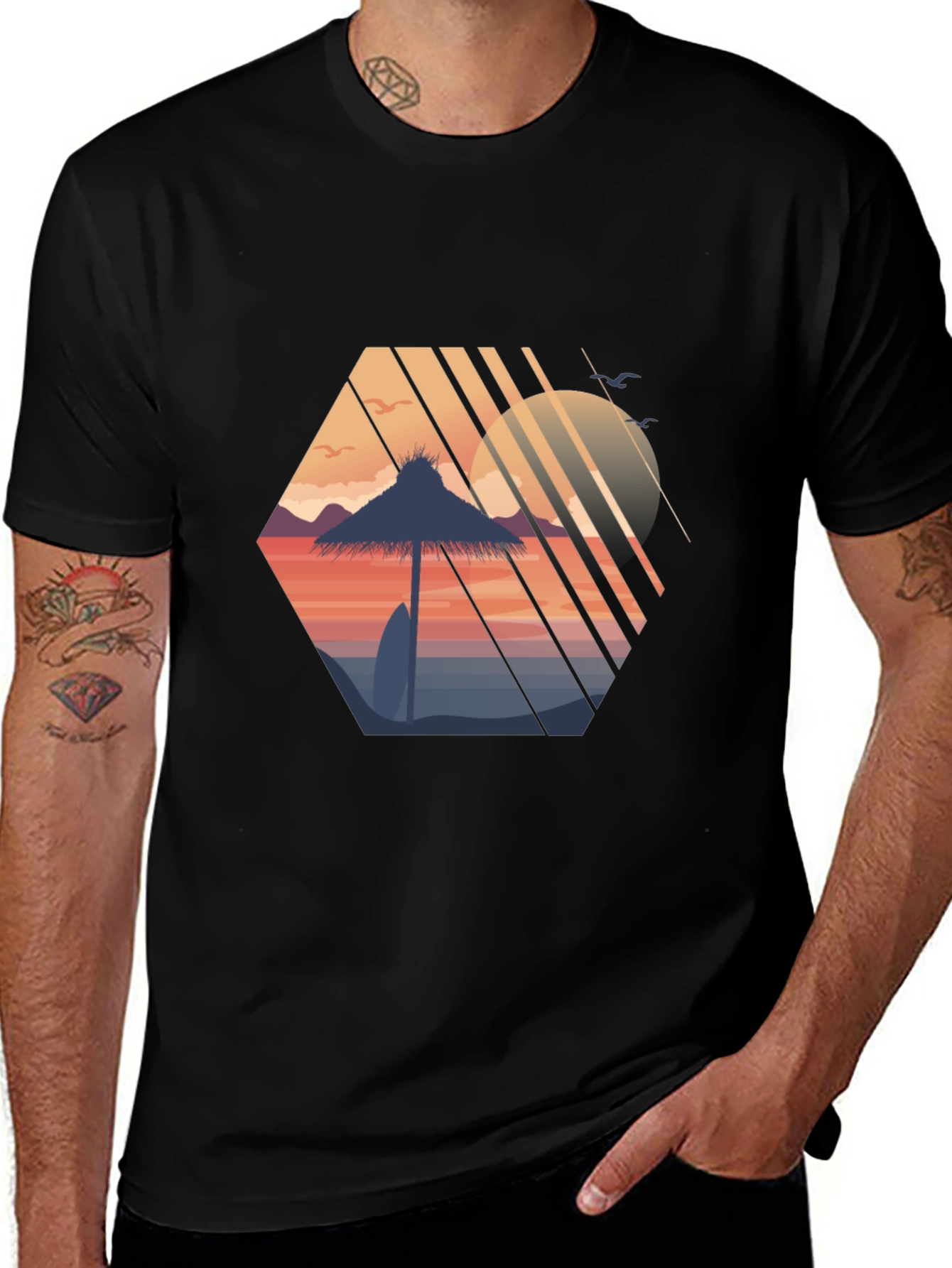 Retro Sunset Beach T-Shirt